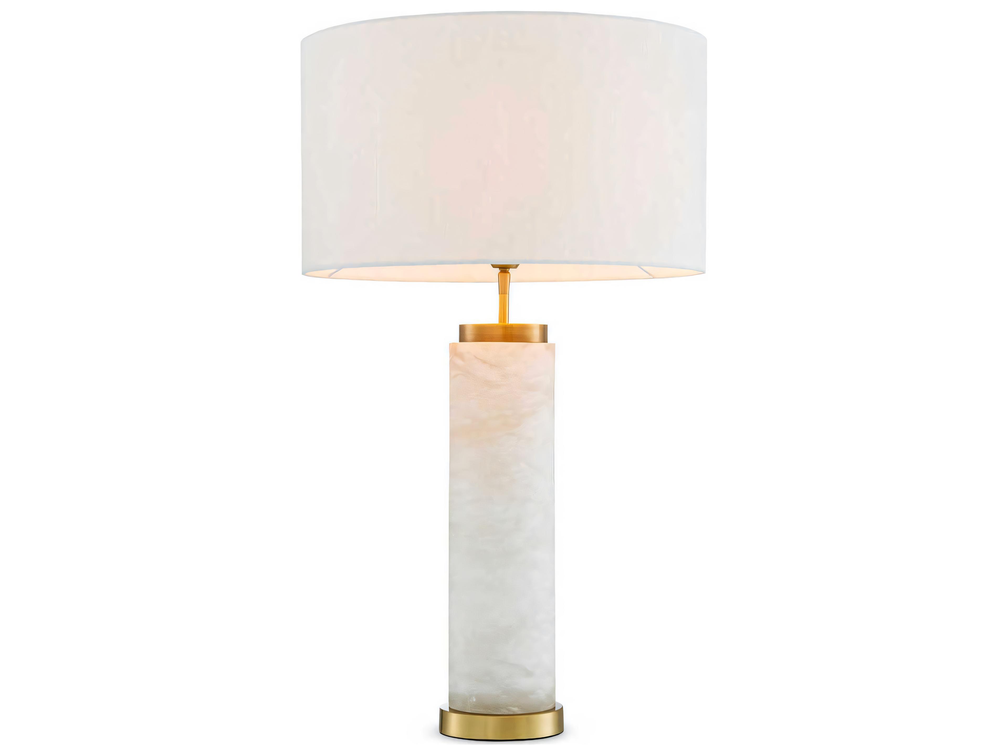 Lxry Table Lamp in Alabaster and Antique Brass