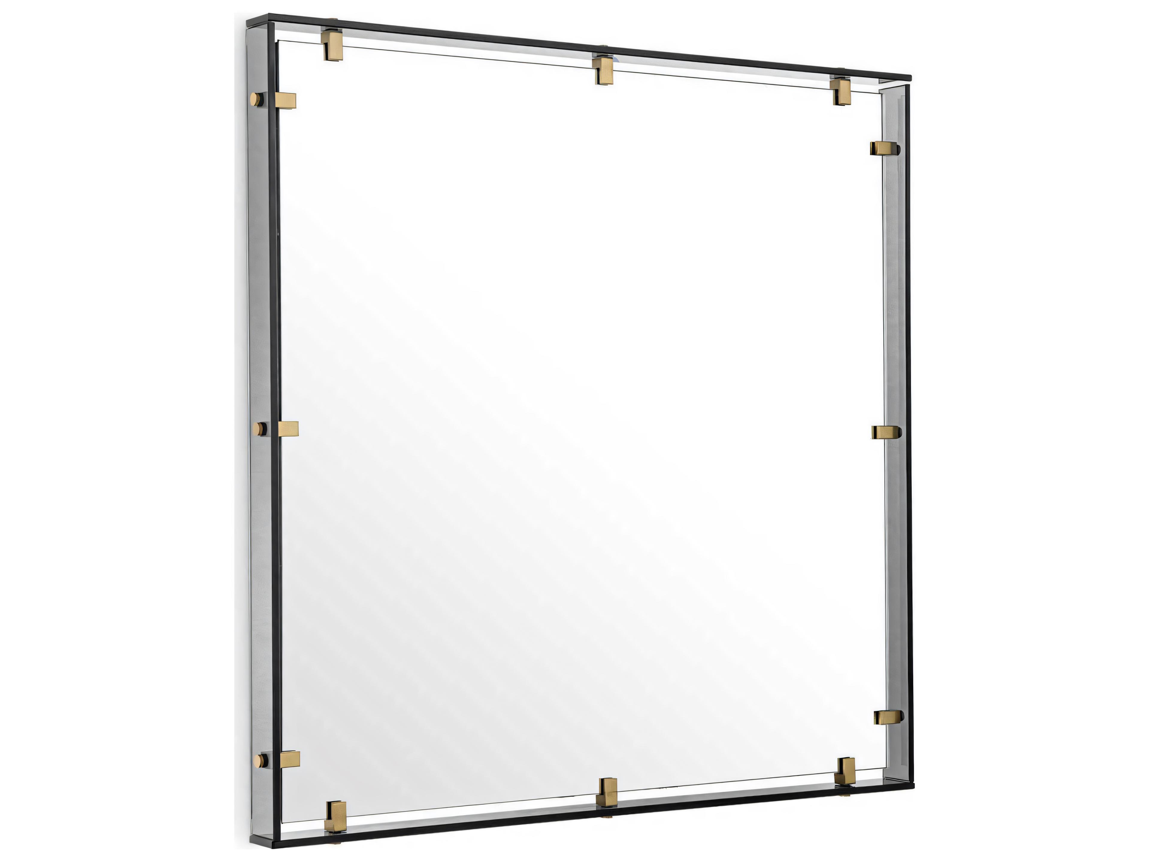 Verona M Wall Mirror Smoked Glass and Antique Brass
