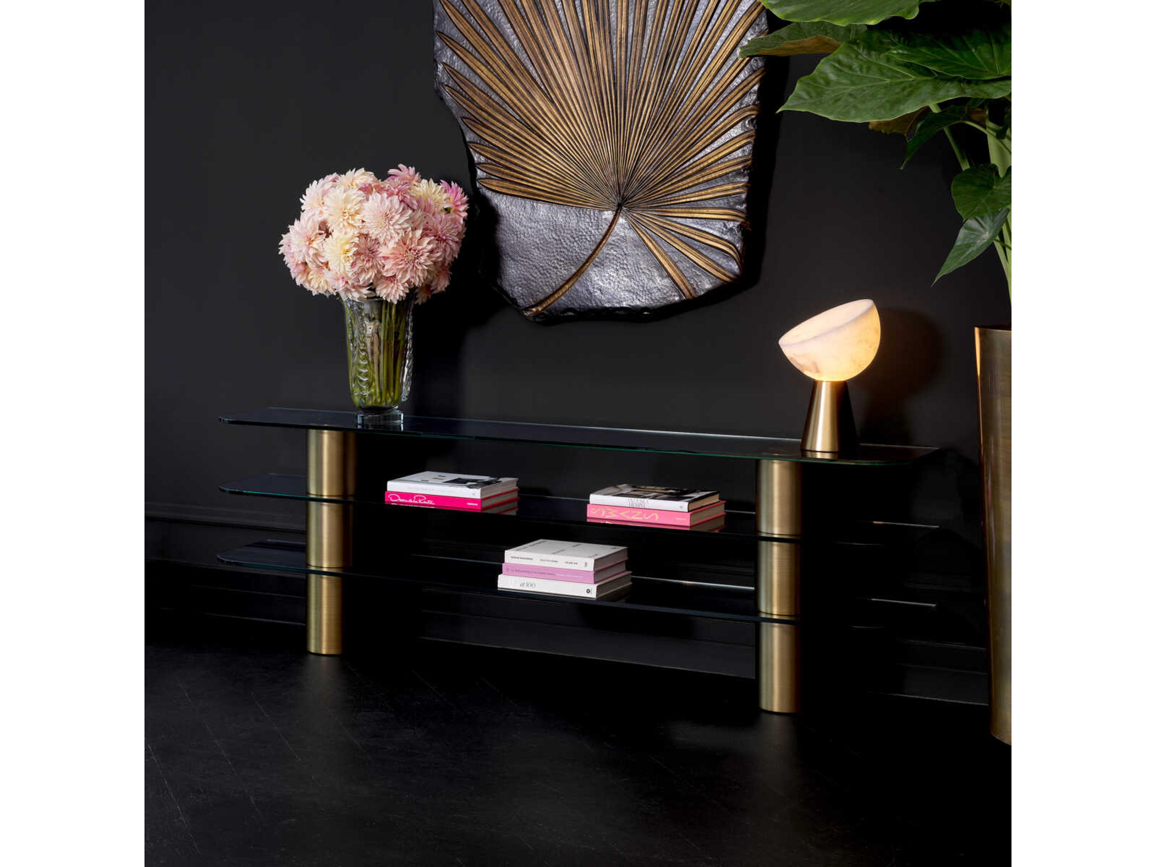 Eichholtz Lunden Brushed Brass Console Table