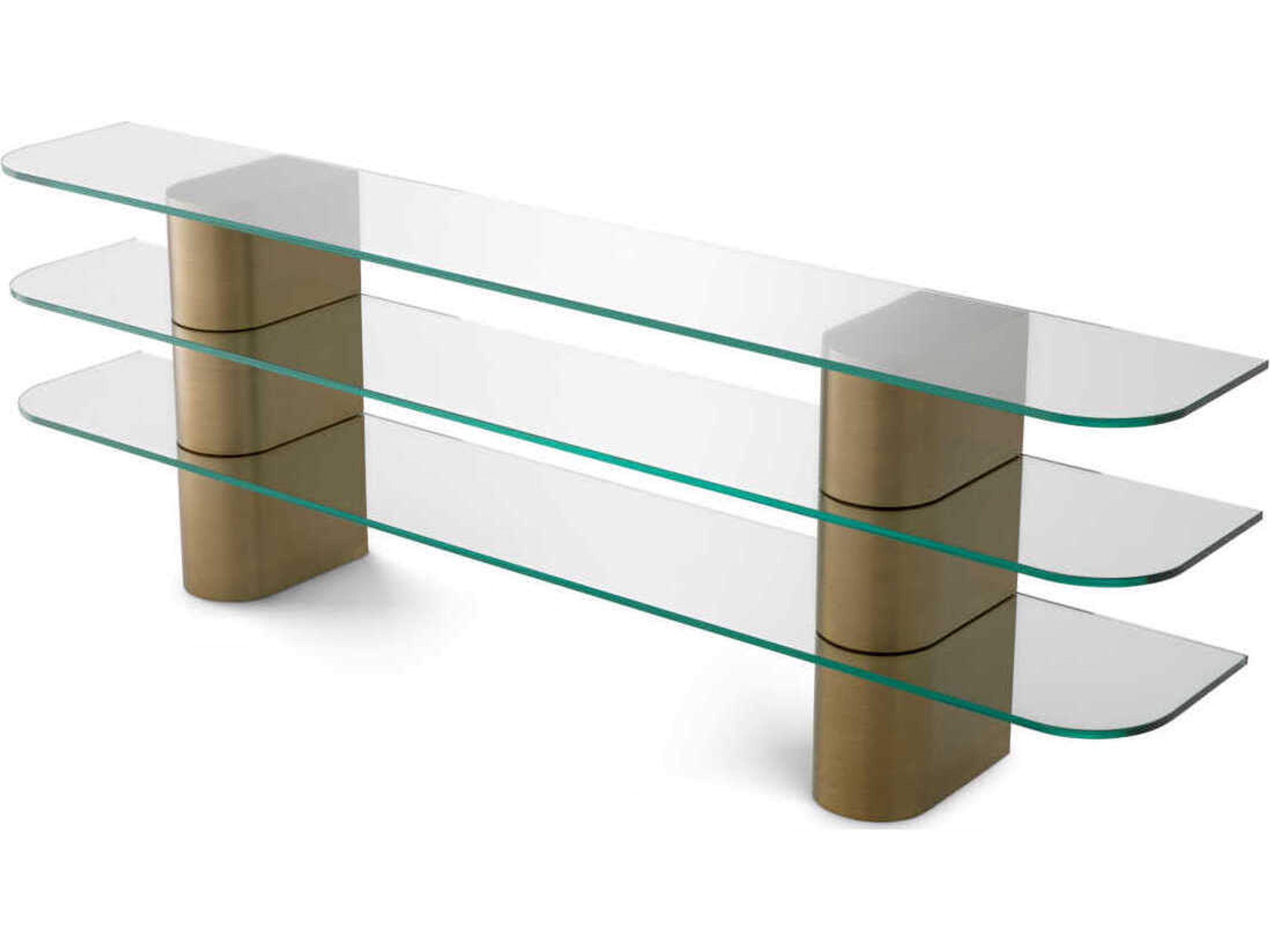 Eichholtz Lunden Brushed Brass Console Table