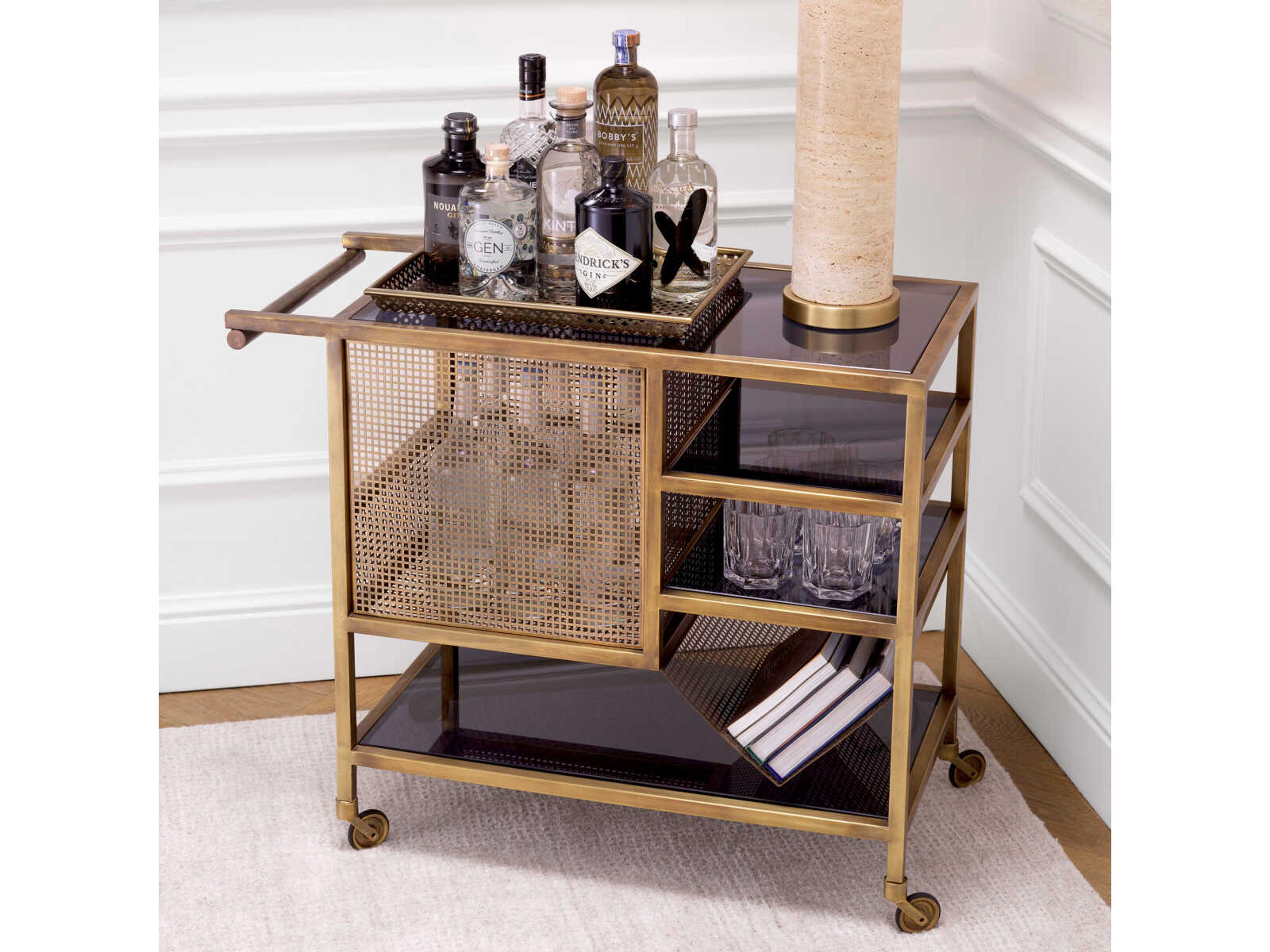 Eichholtz Sterling Vintage Brass Trolley