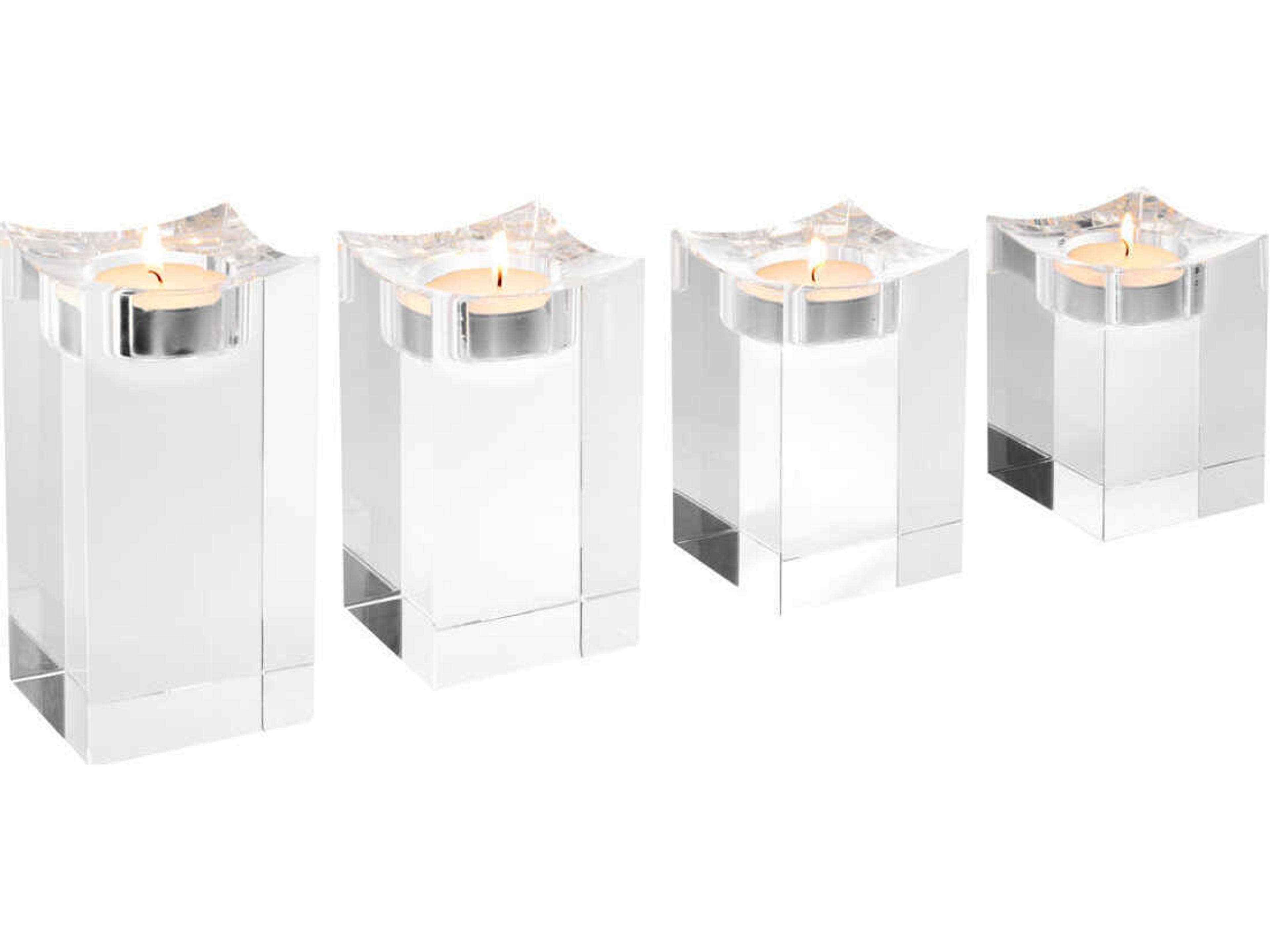 Eichholtz Giancarlo L Crystal Glass Set of 4 Tealight Holder