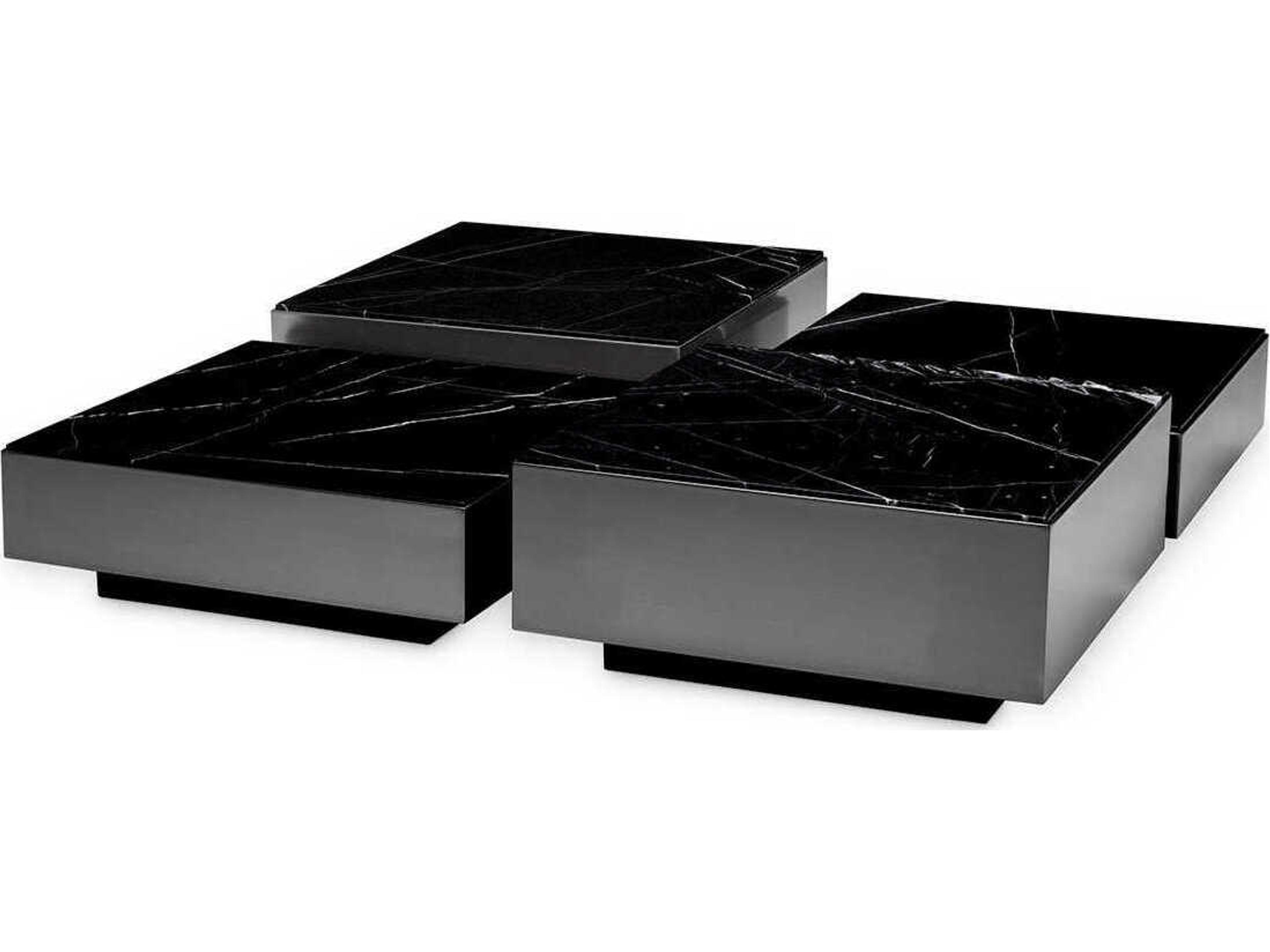 Esposito Bronze Black Marble Set of 4 Coffee Table