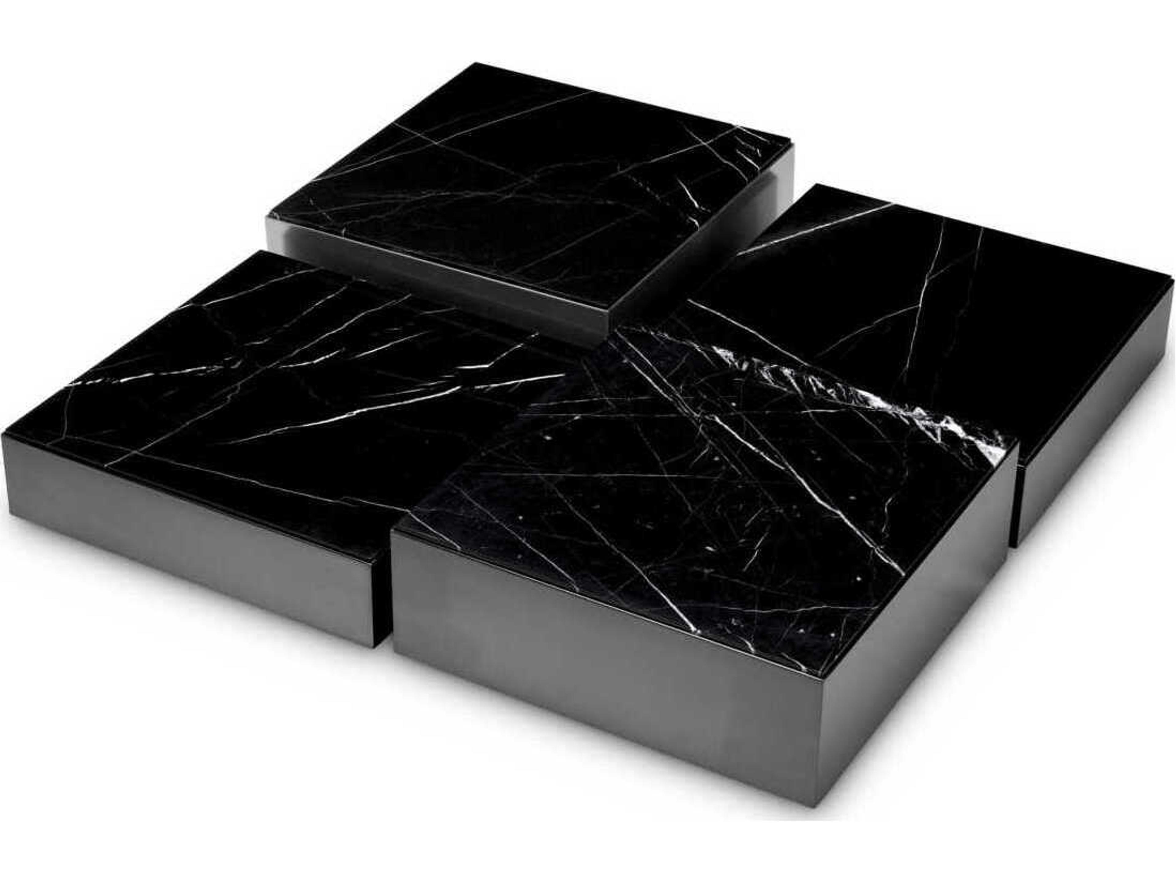 Eichholtz Esposito Bronze Black Marble Set of 4 Coffee Table