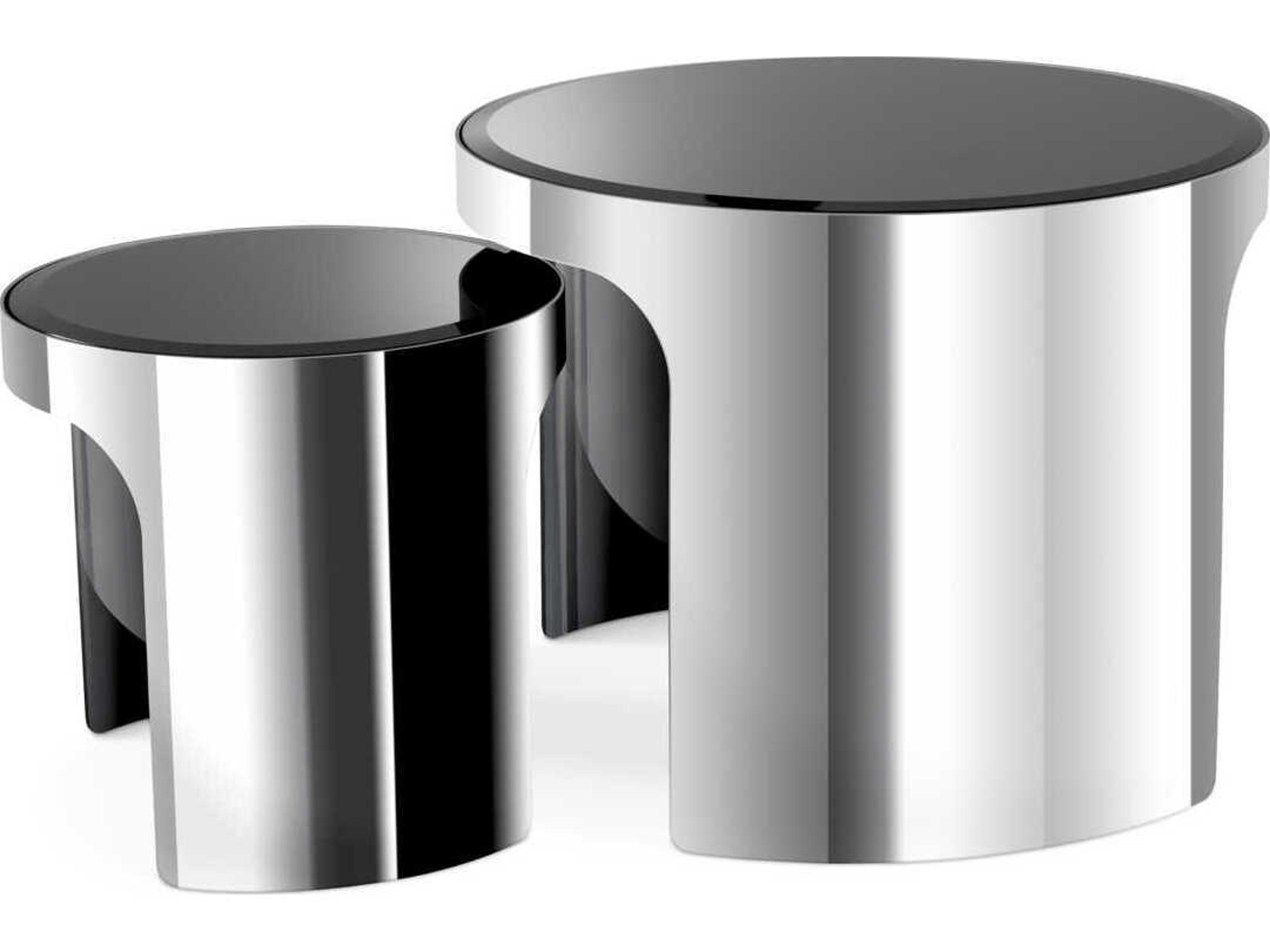 Eichholtz Piemonte Polished Ss Set of 2 Side Table