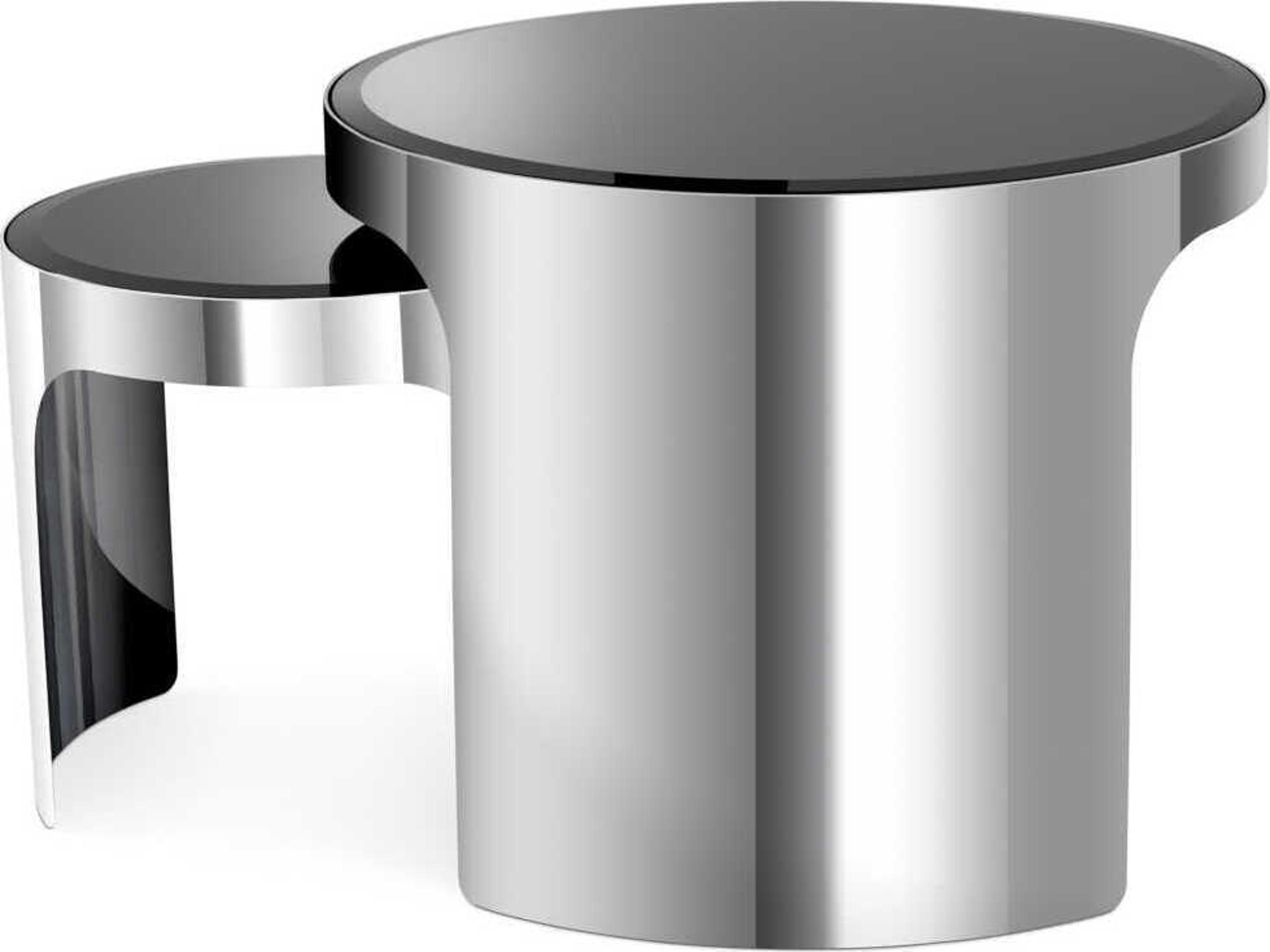 Eichholtz Piemonte Polished Ss Set of 2 Side Table