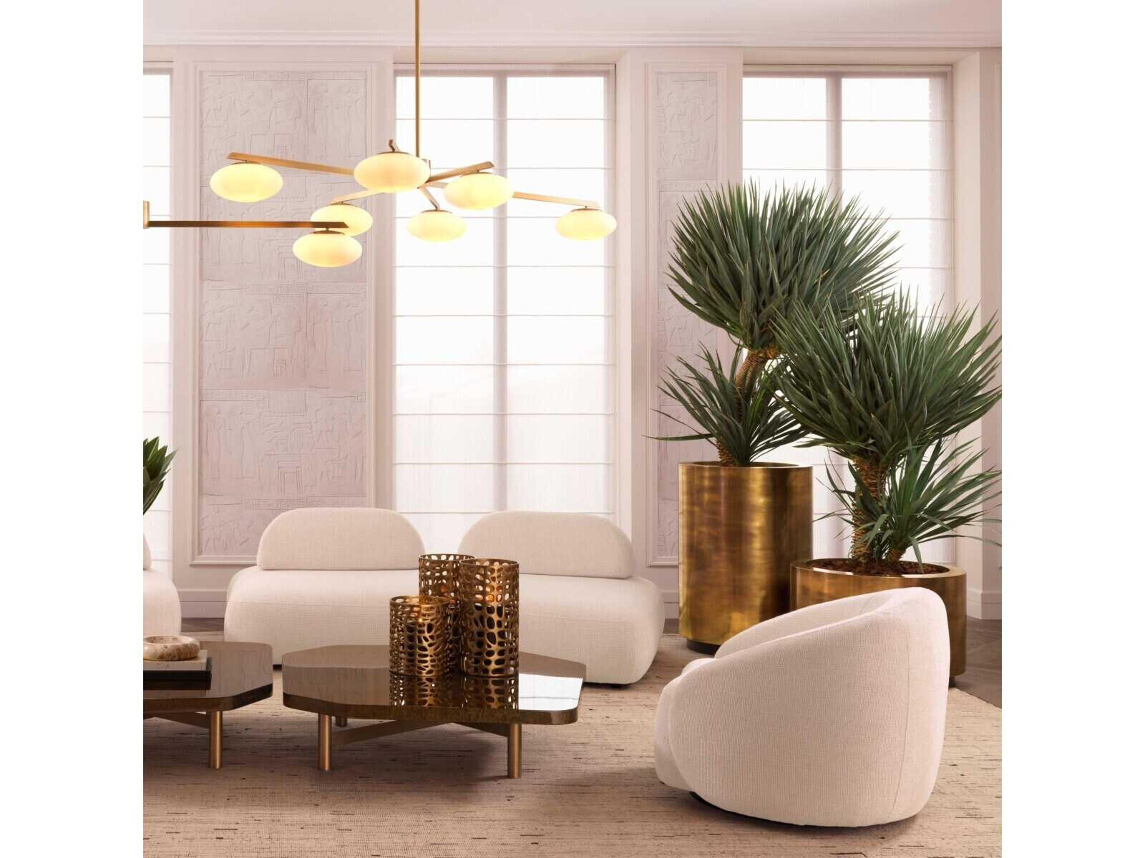 Eichholtz Jasper Round High Vintage Brass Round Planter