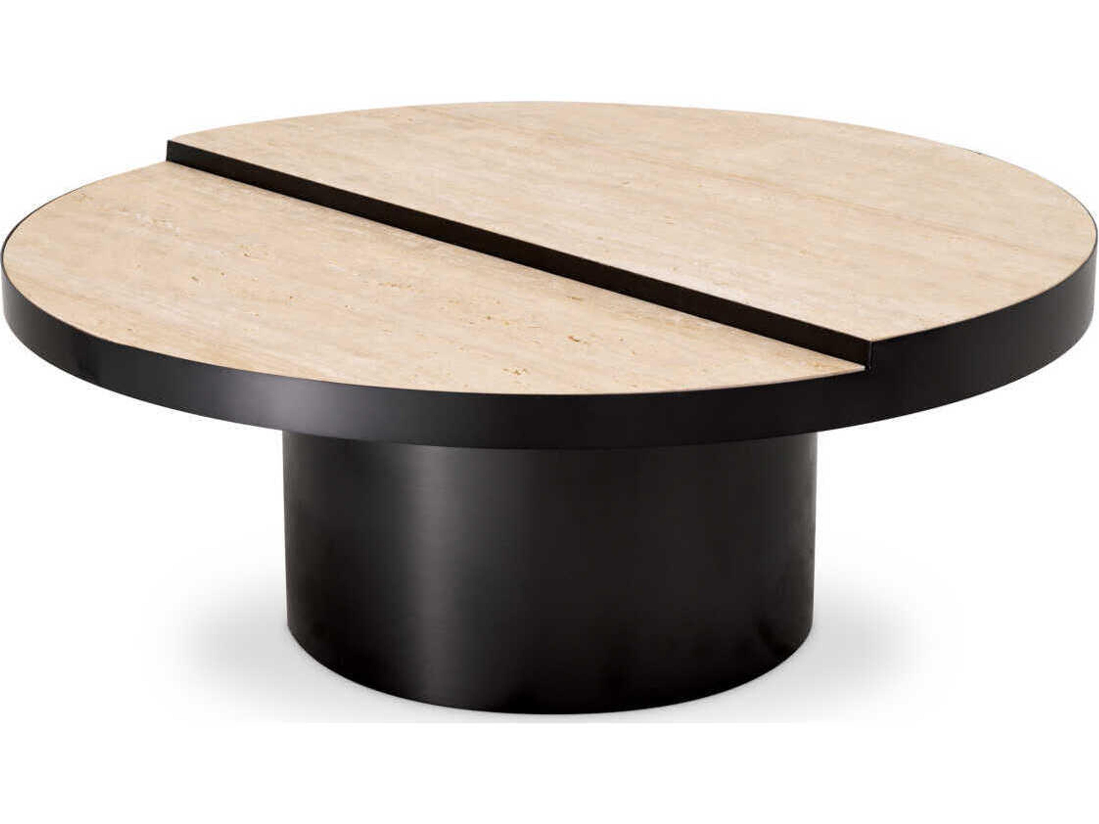 Eichholtz Excelsior Bronze Travertine Coffee Table