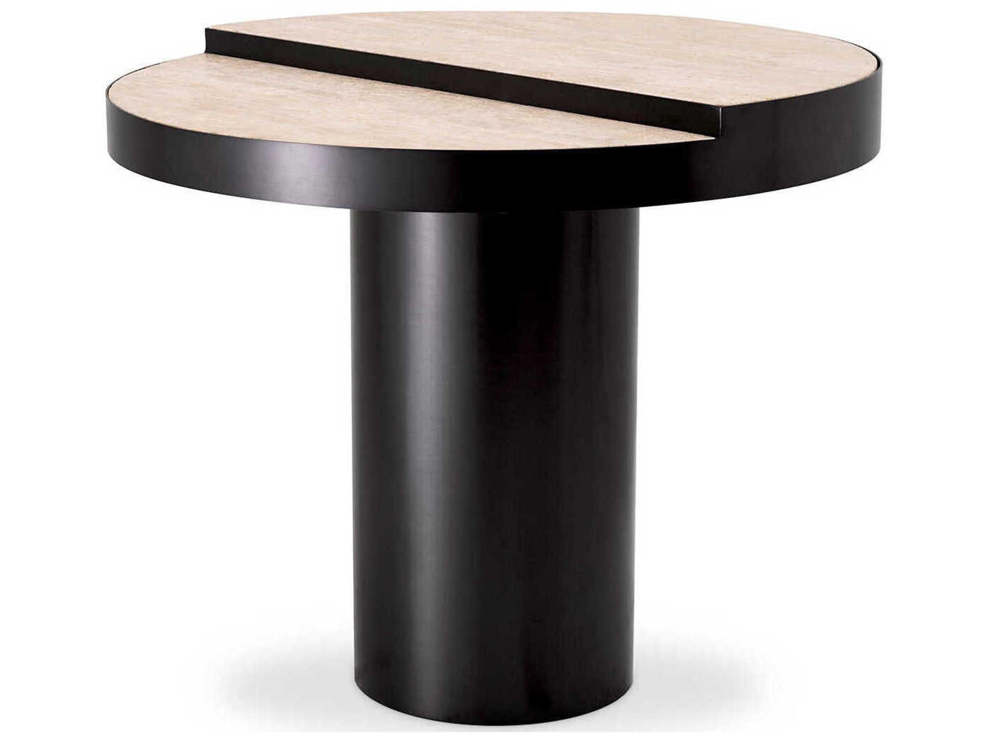 Excelsior Bronze Travertine Side Table