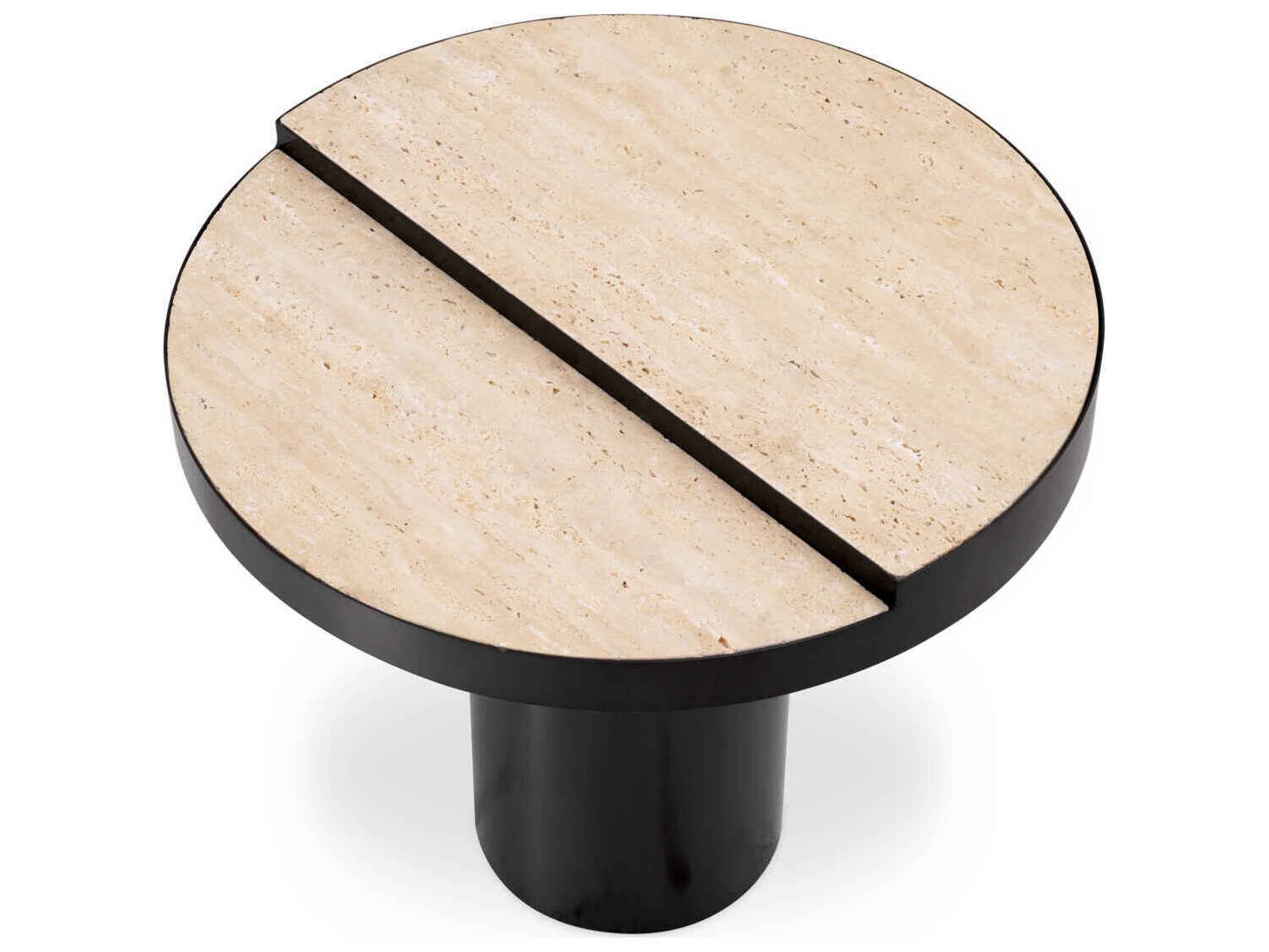 Eichholtz Excelsior Bronze Travertine Side Table