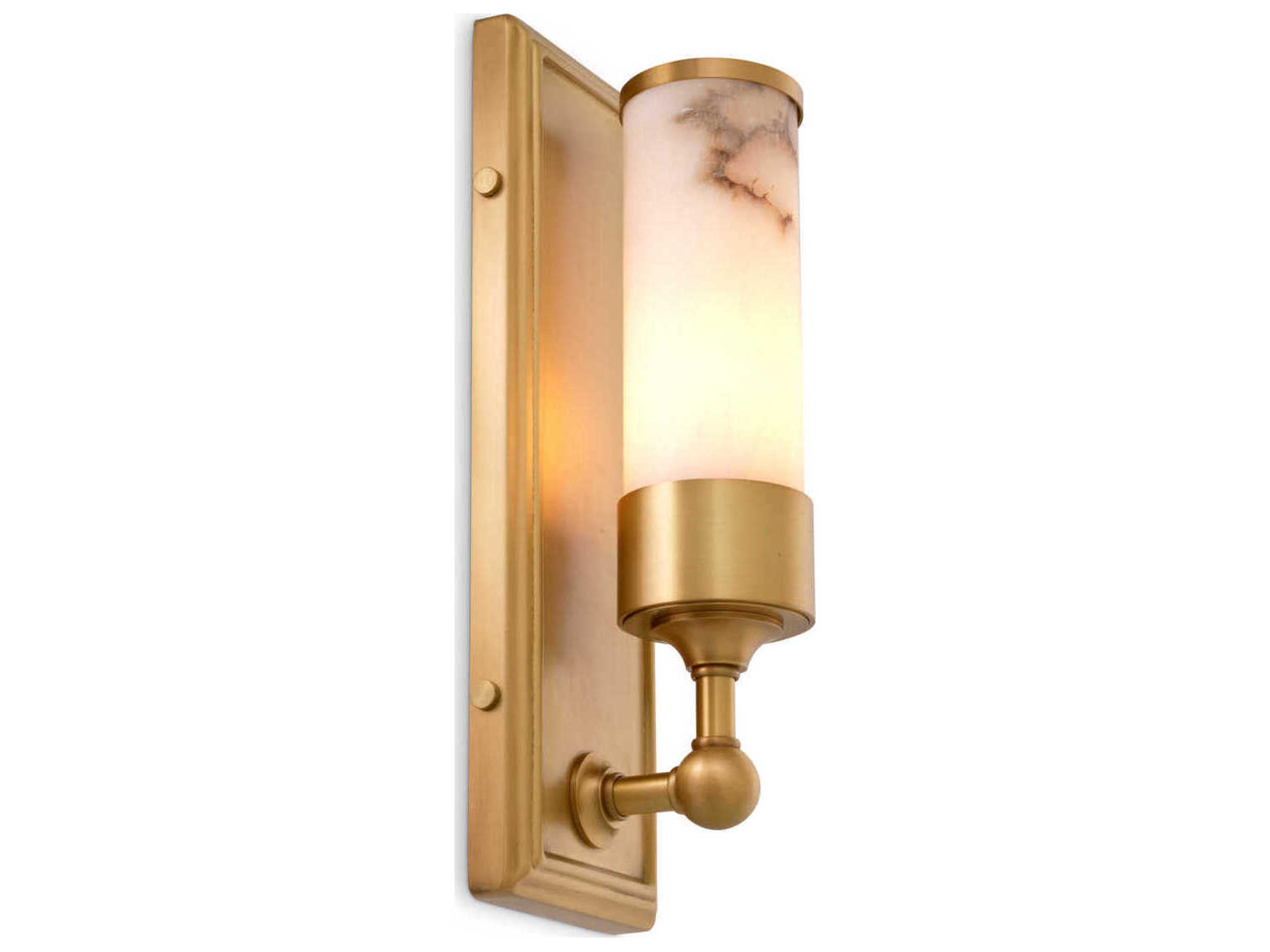 Eichholtz Valentine Antique Brass Alabaster Wall Lamp
