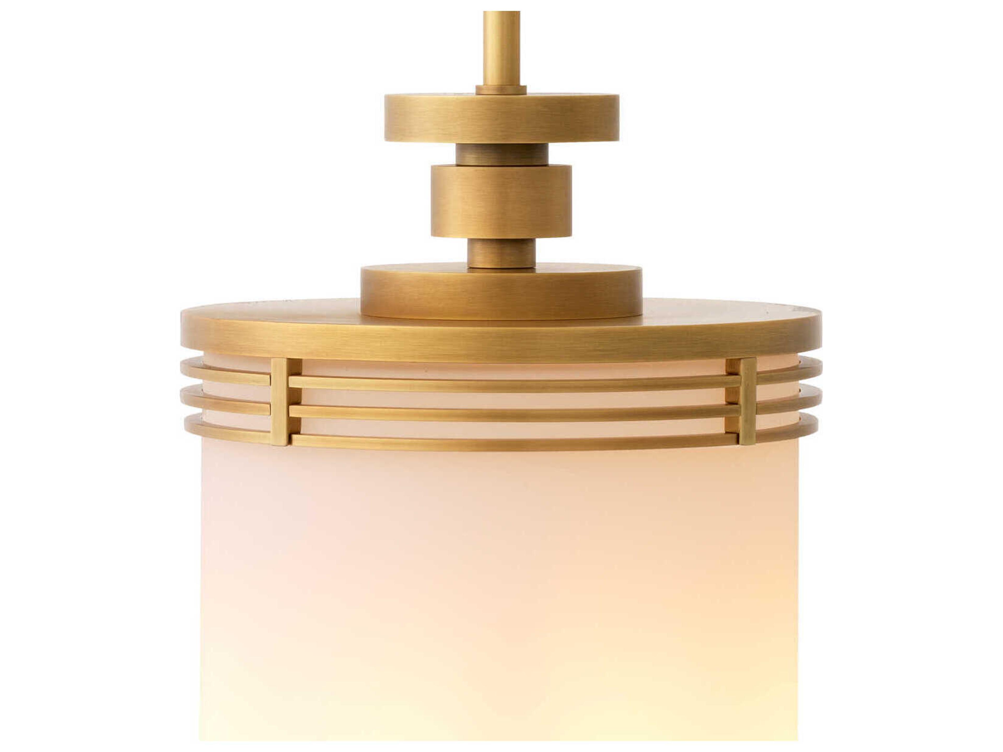 Eichholtz Fayence Antique Brass Pendant