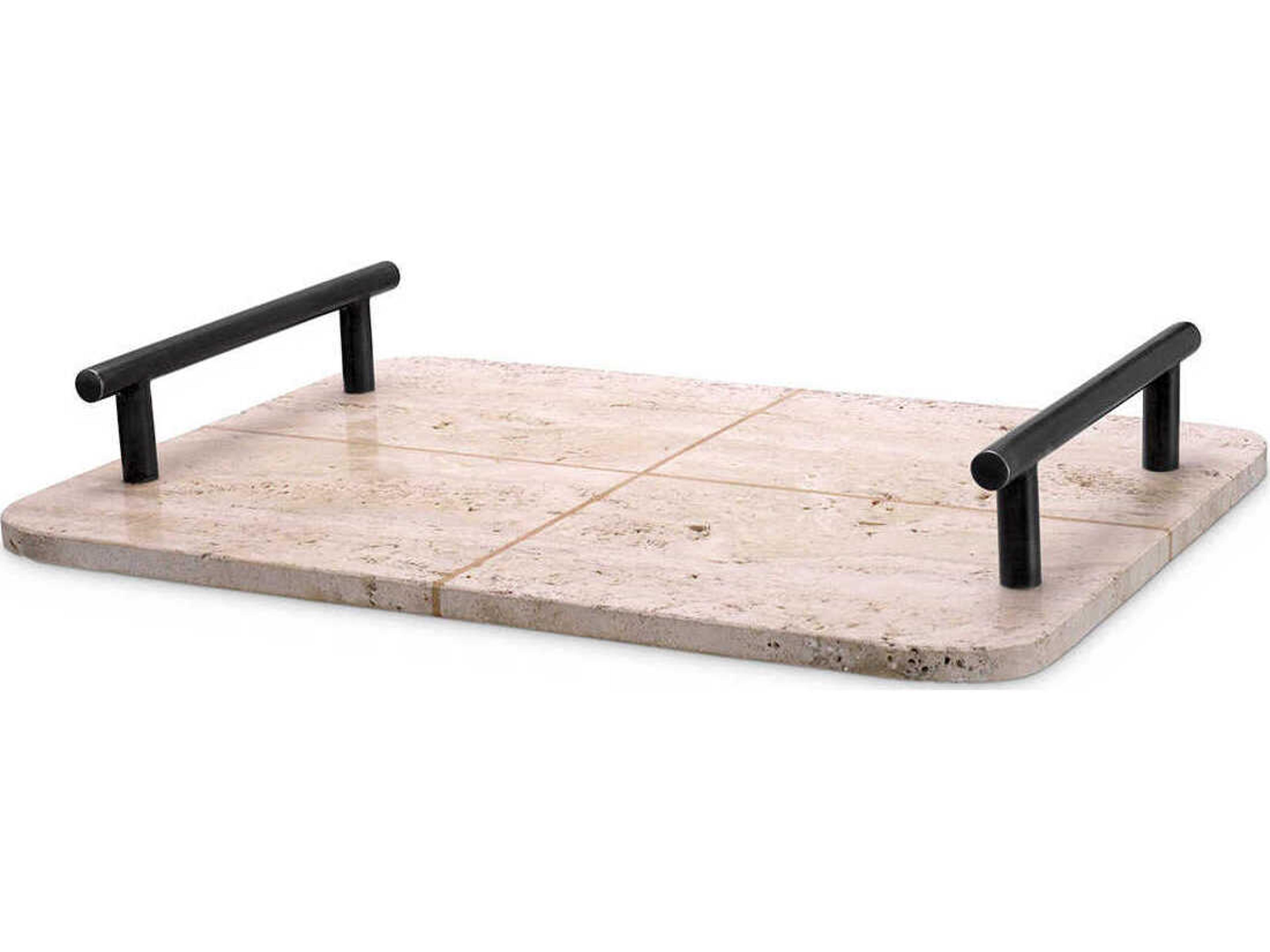 Ugo Travertine Bronze Highlight Tray