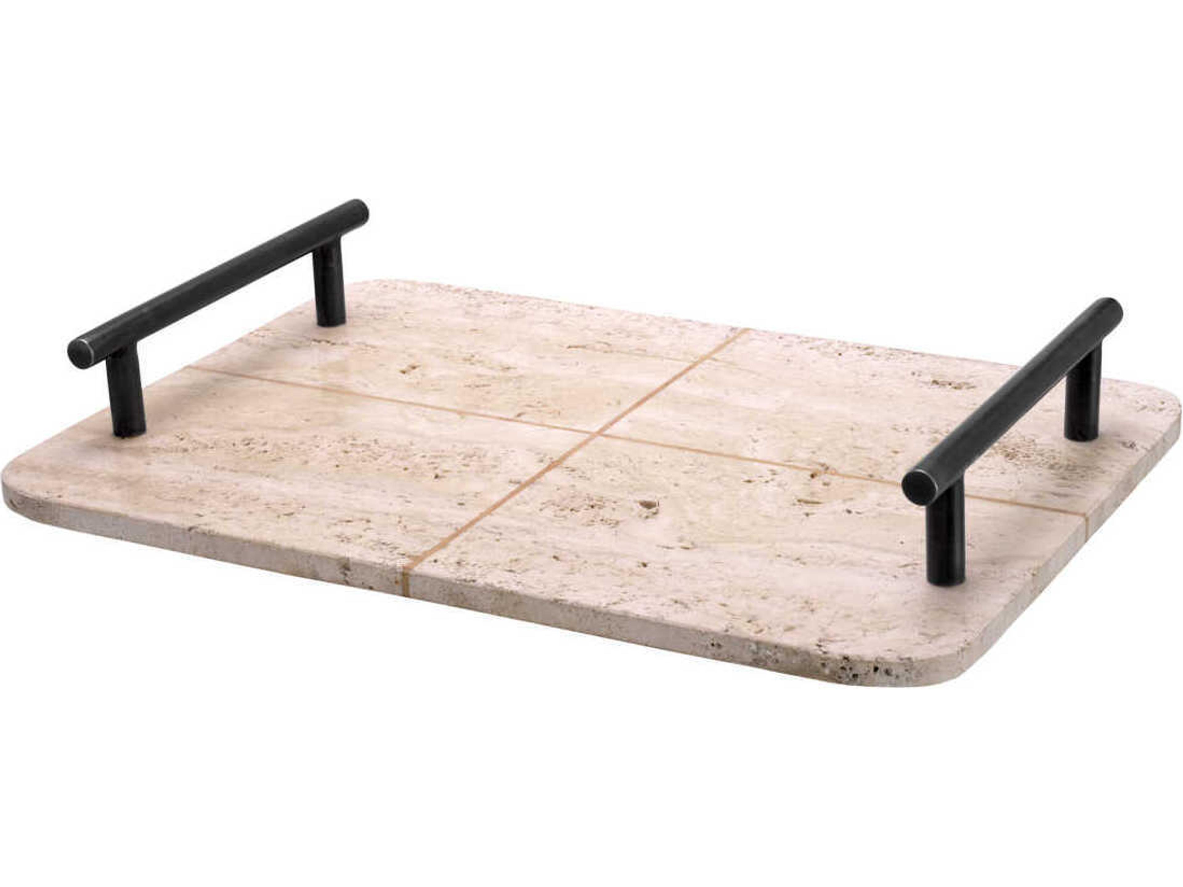 Eichholtz Ugo Travertine Bronze Highlight Tray