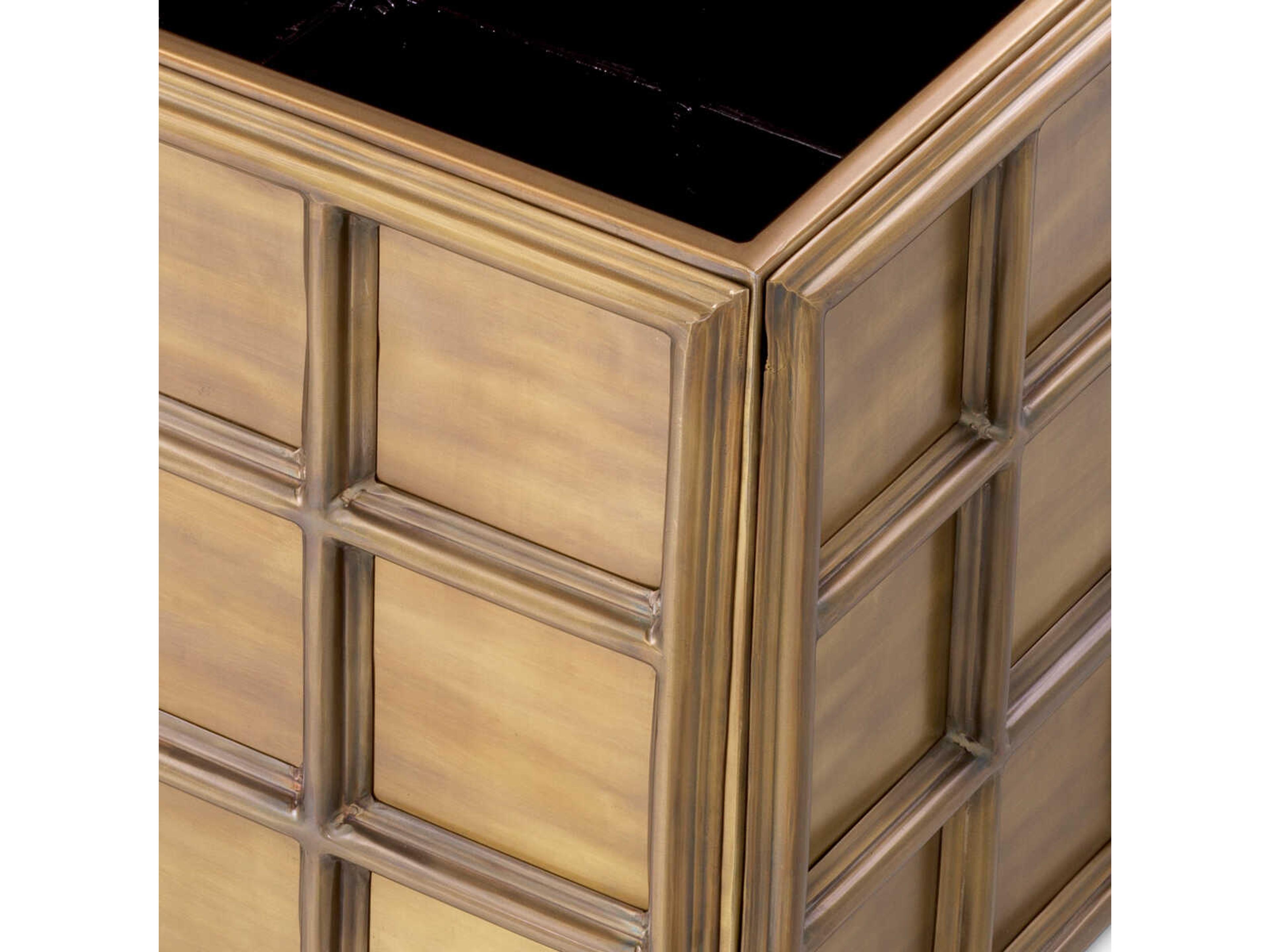 Eichholtz Grid Vintage Brass Planter