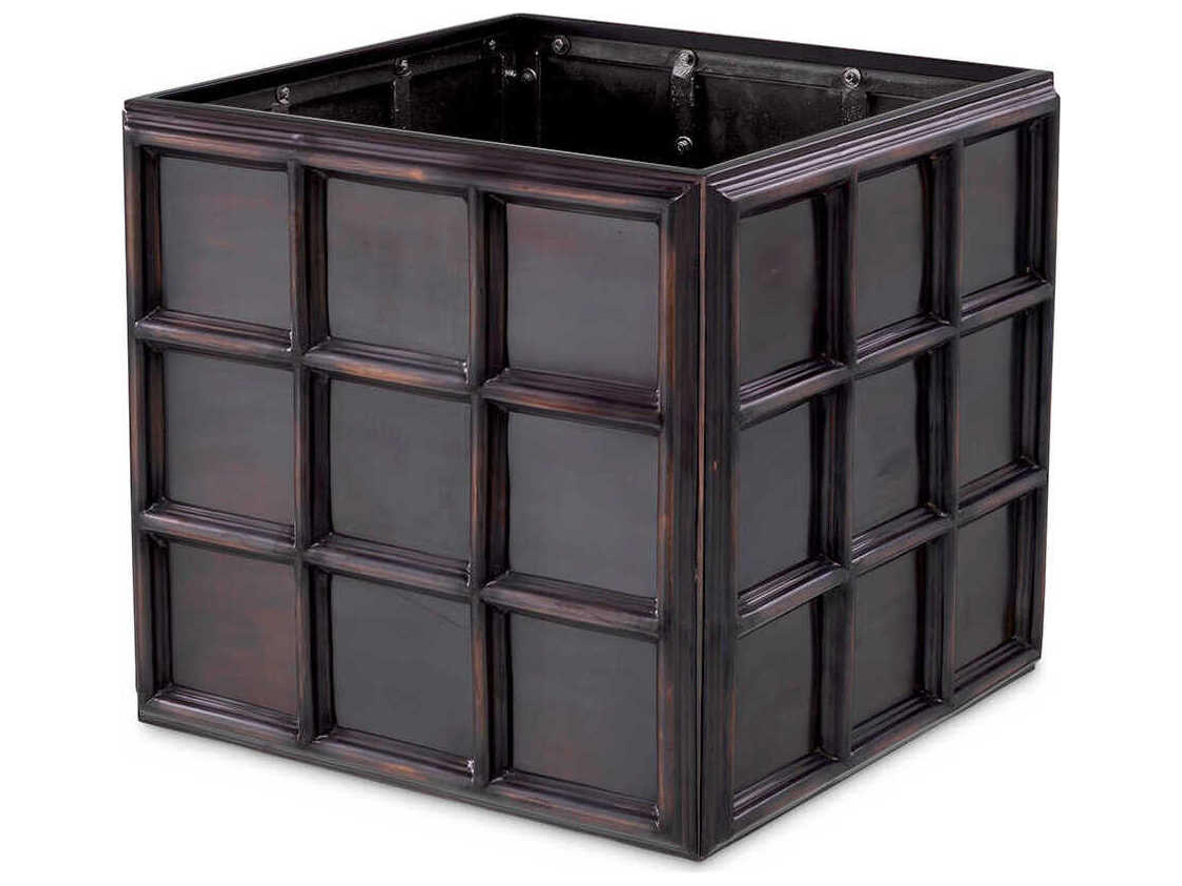 Grid S Planter Antique Bronze Square