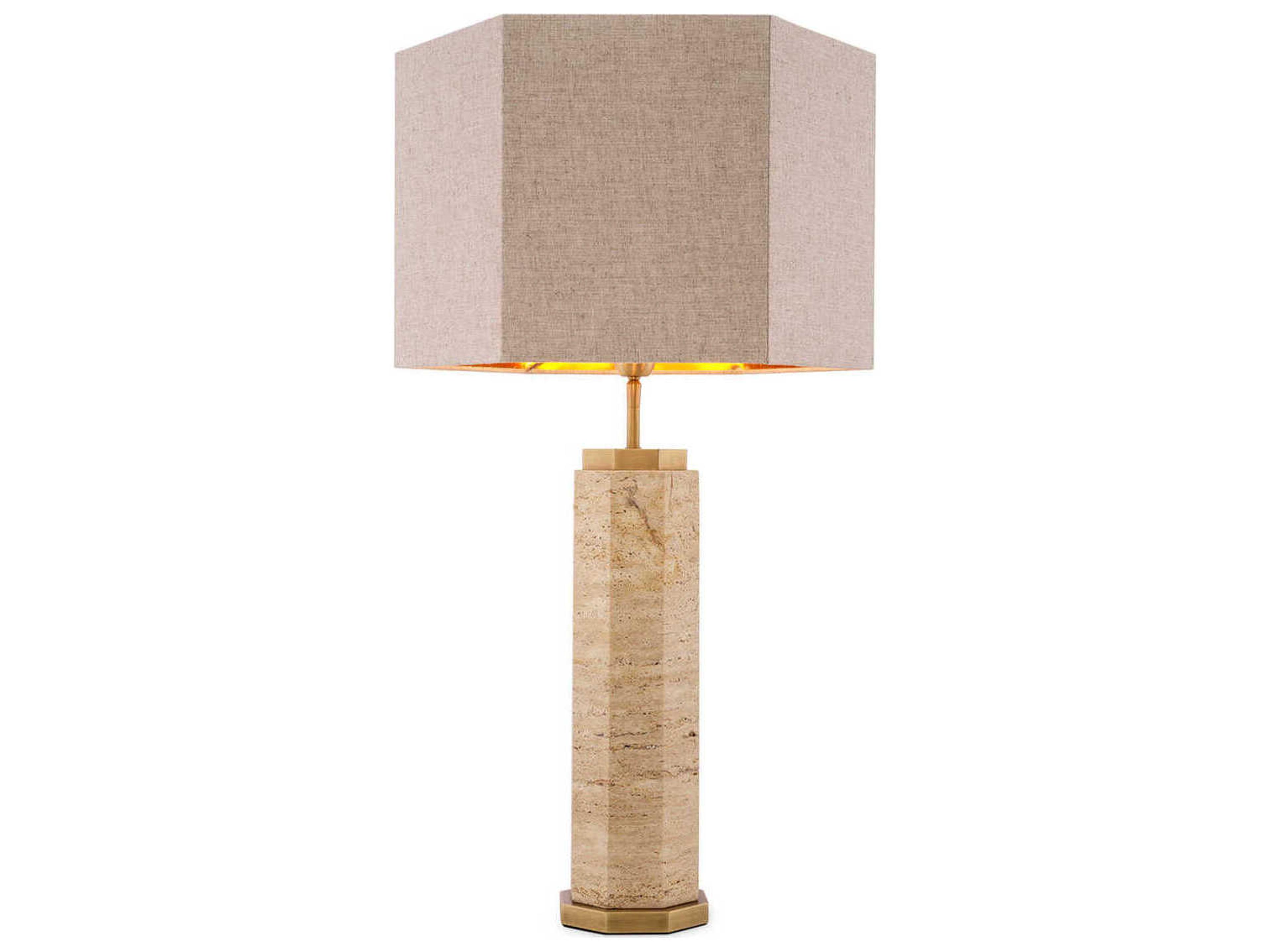 Newman Travertine Incl Shade Table Lamp