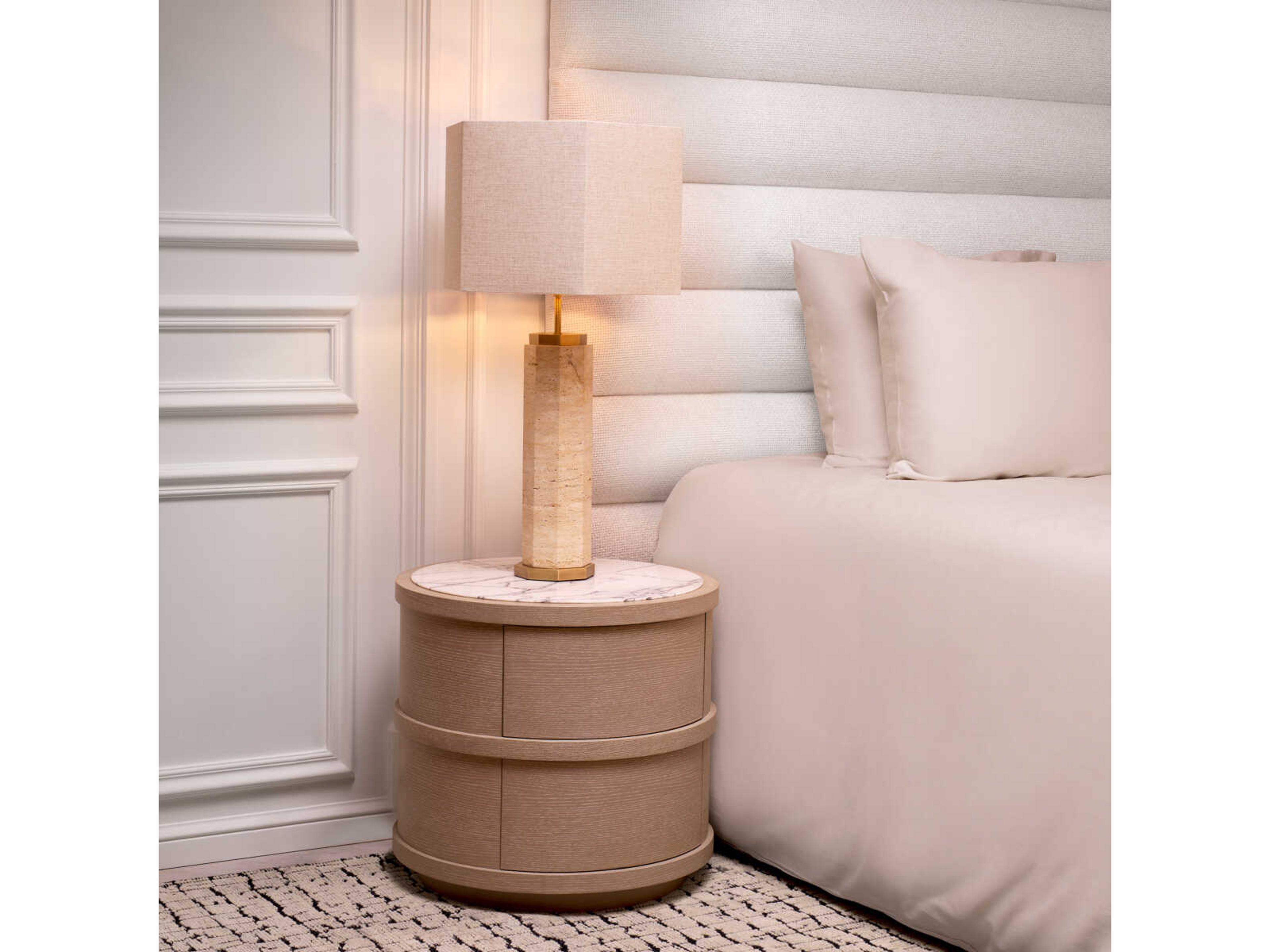 Eichholtz Newman Travertine Incl Shade Table Lamp