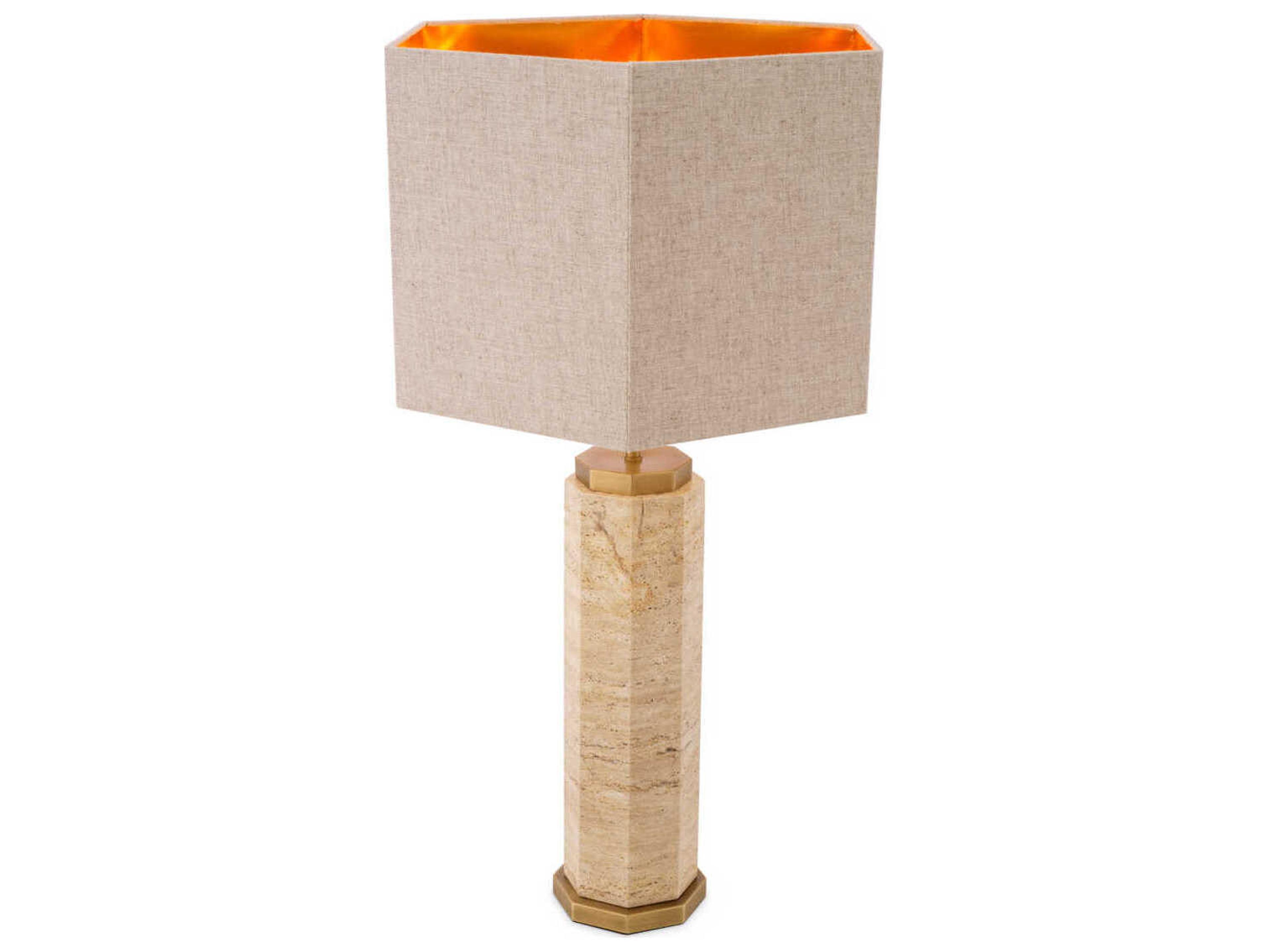 Eichholtz Newman Travertine Incl Shade Table Lamp