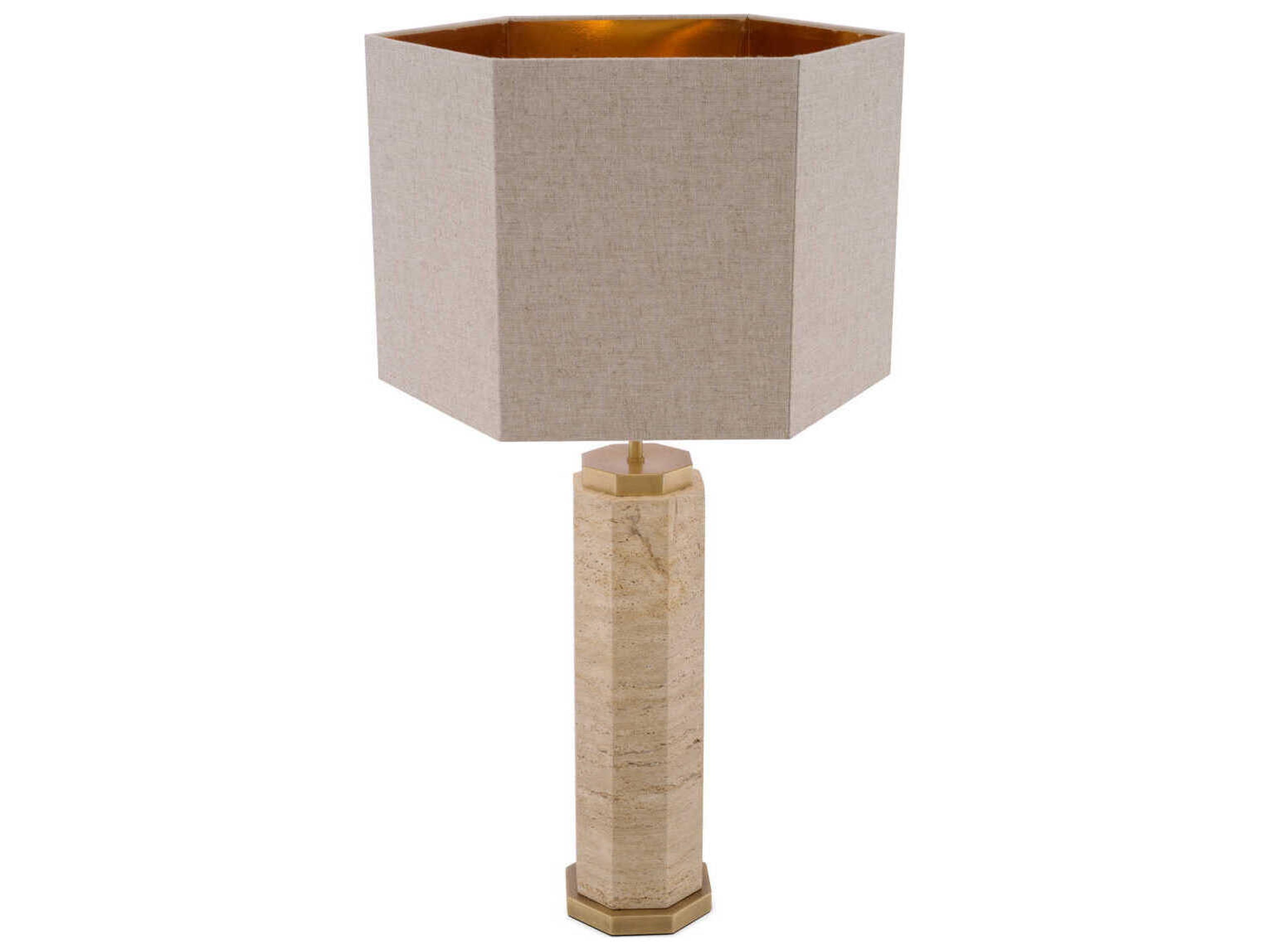 Eichholtz Newman Travertine Incl Shade Table Lamp