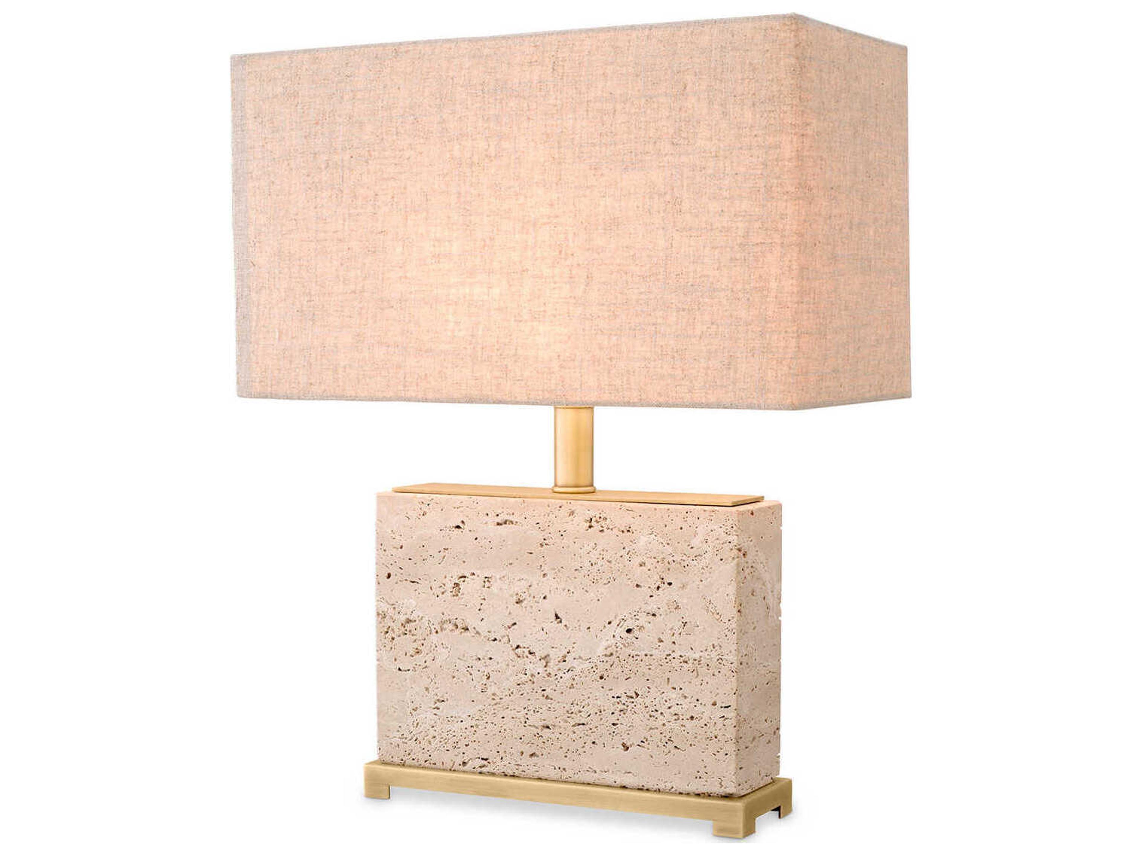 Newton S Table Lamp Travertine with Shade