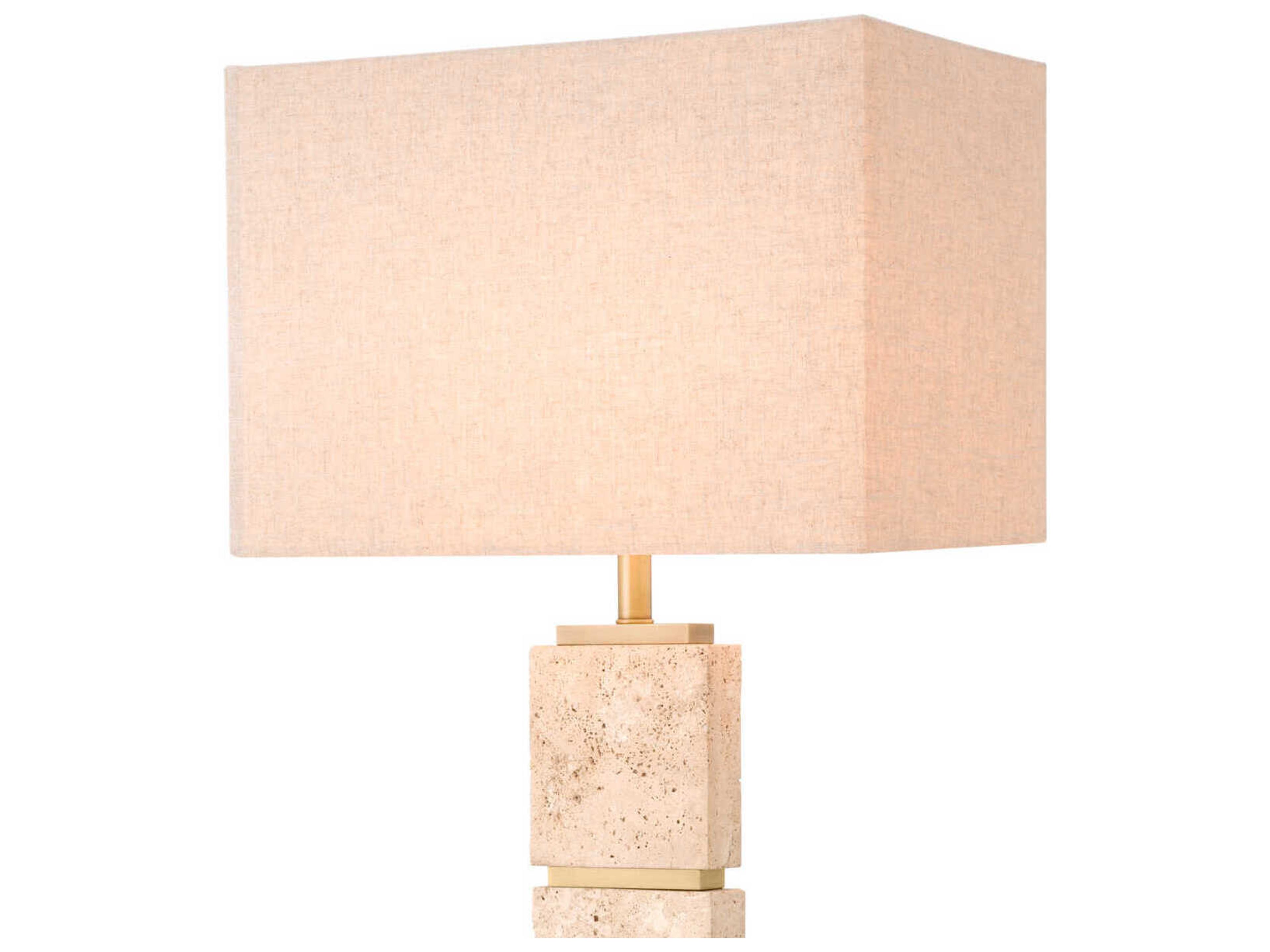 Eichholtz Newton Travertine Incl Shade Floor Lamp