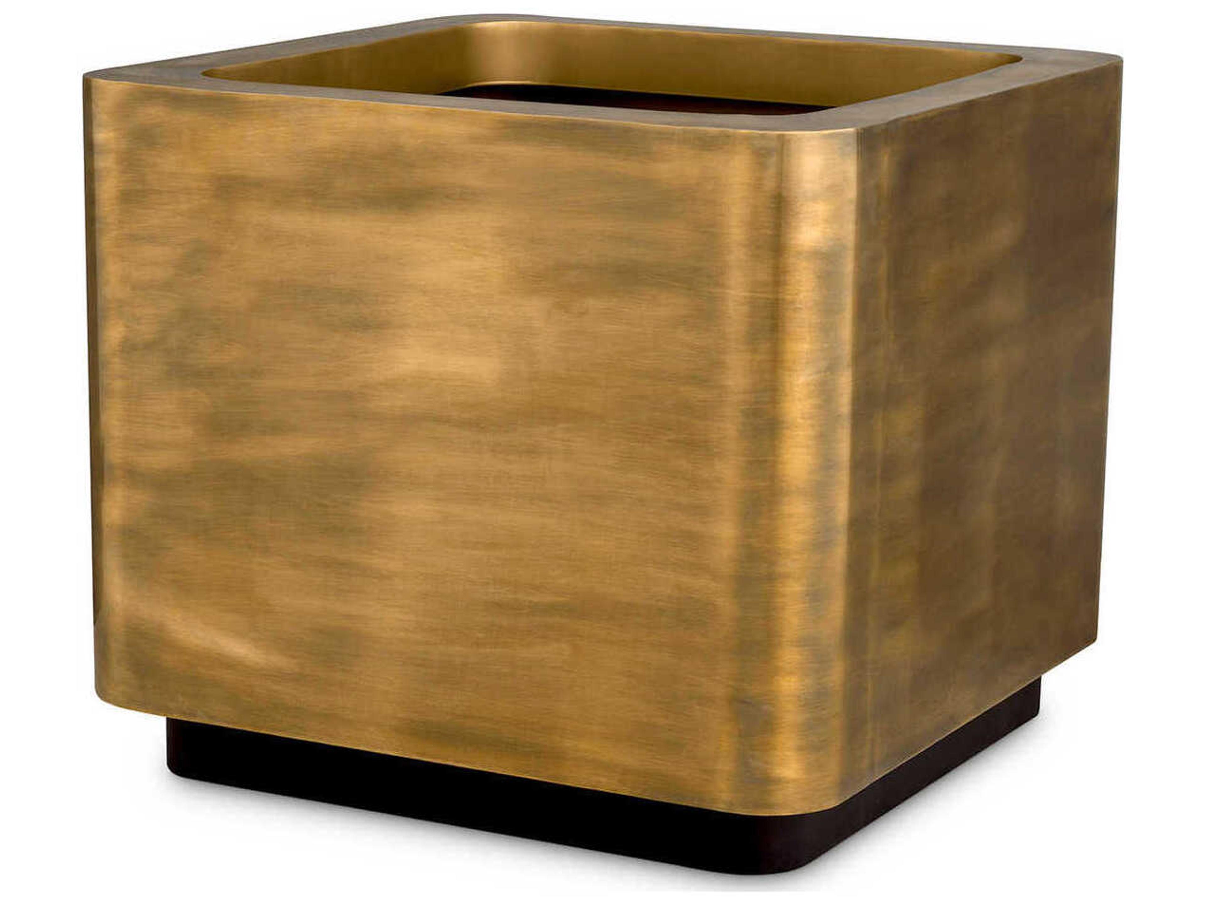 Jasper Square M Planter Vintage Brass