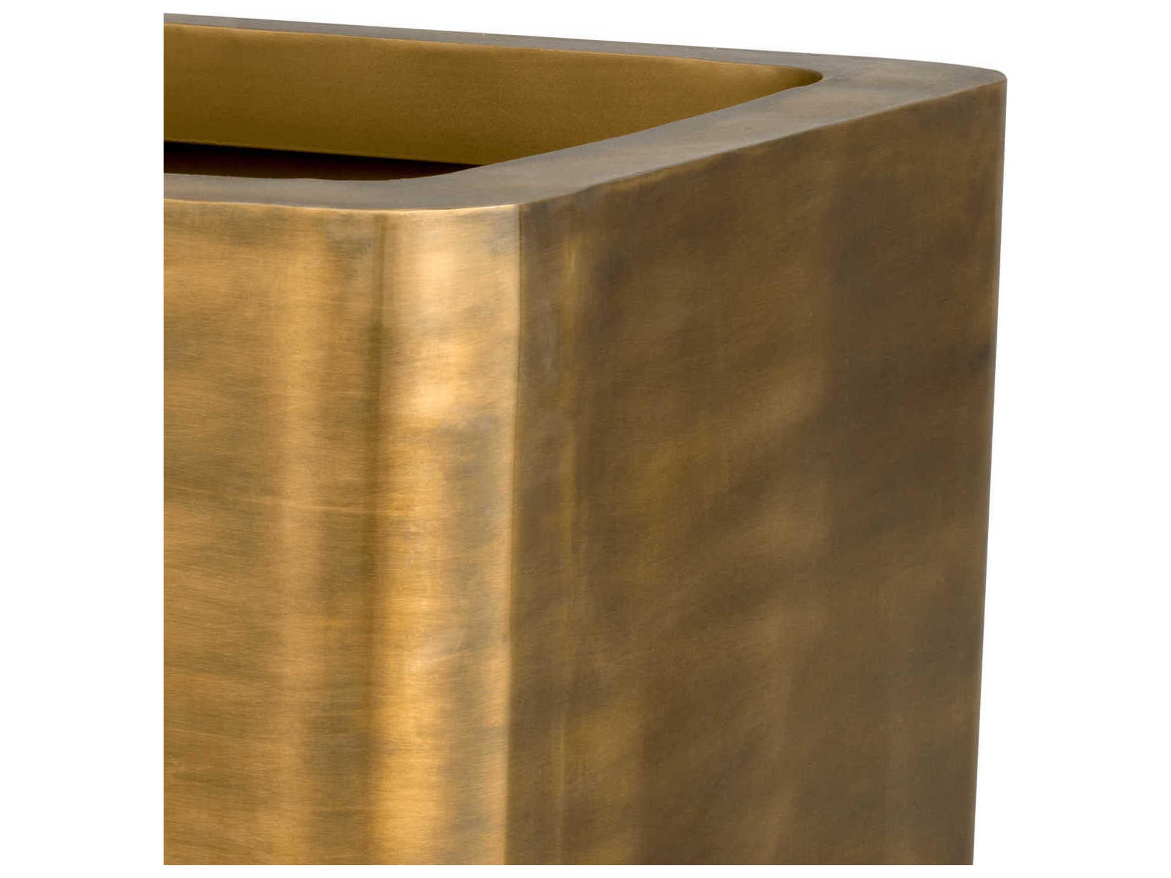 Eichholtz Jasper Square Vintage Brass Planter
