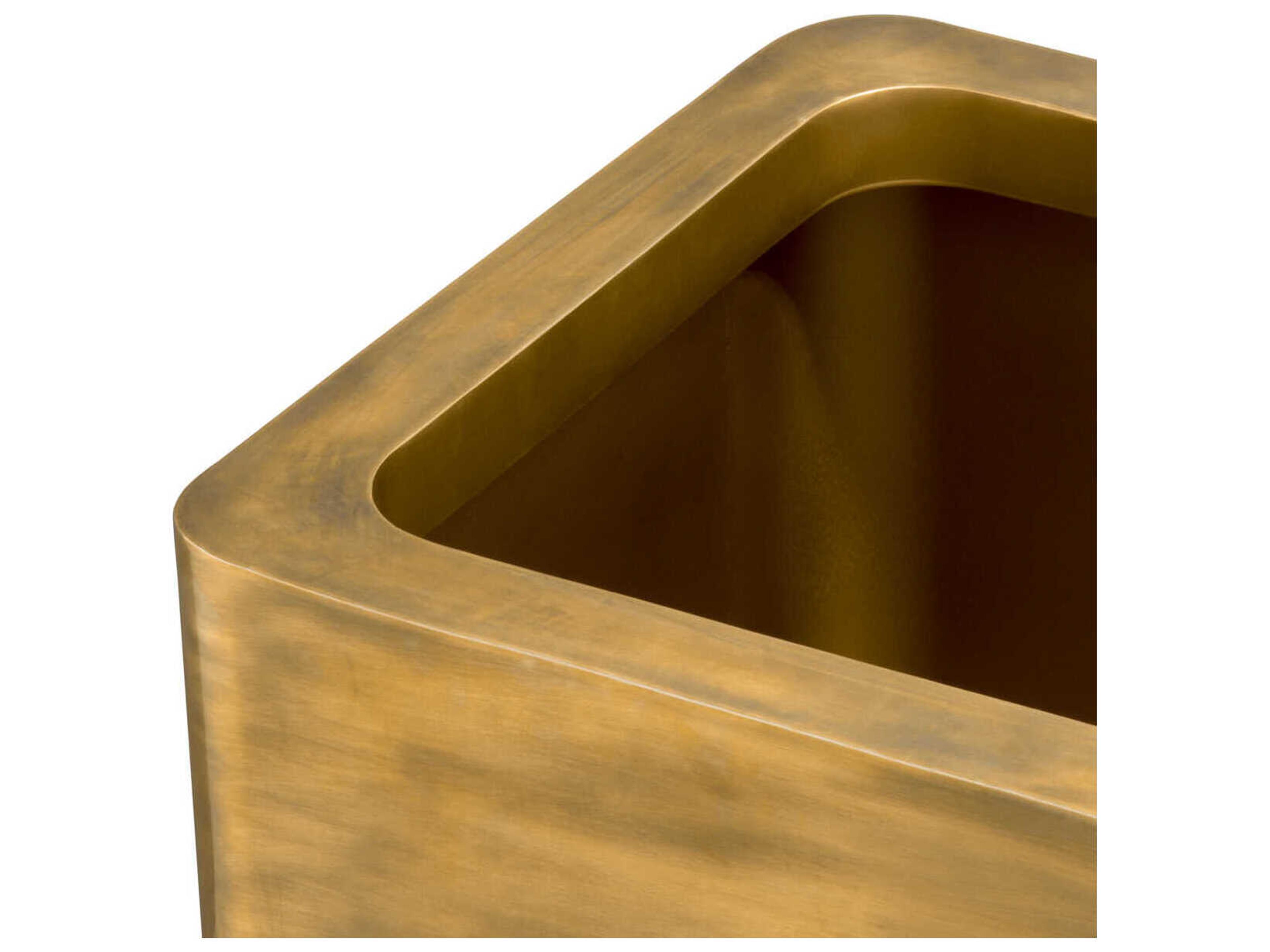 Eichholtz Jasper Square Vintage Brass Planter