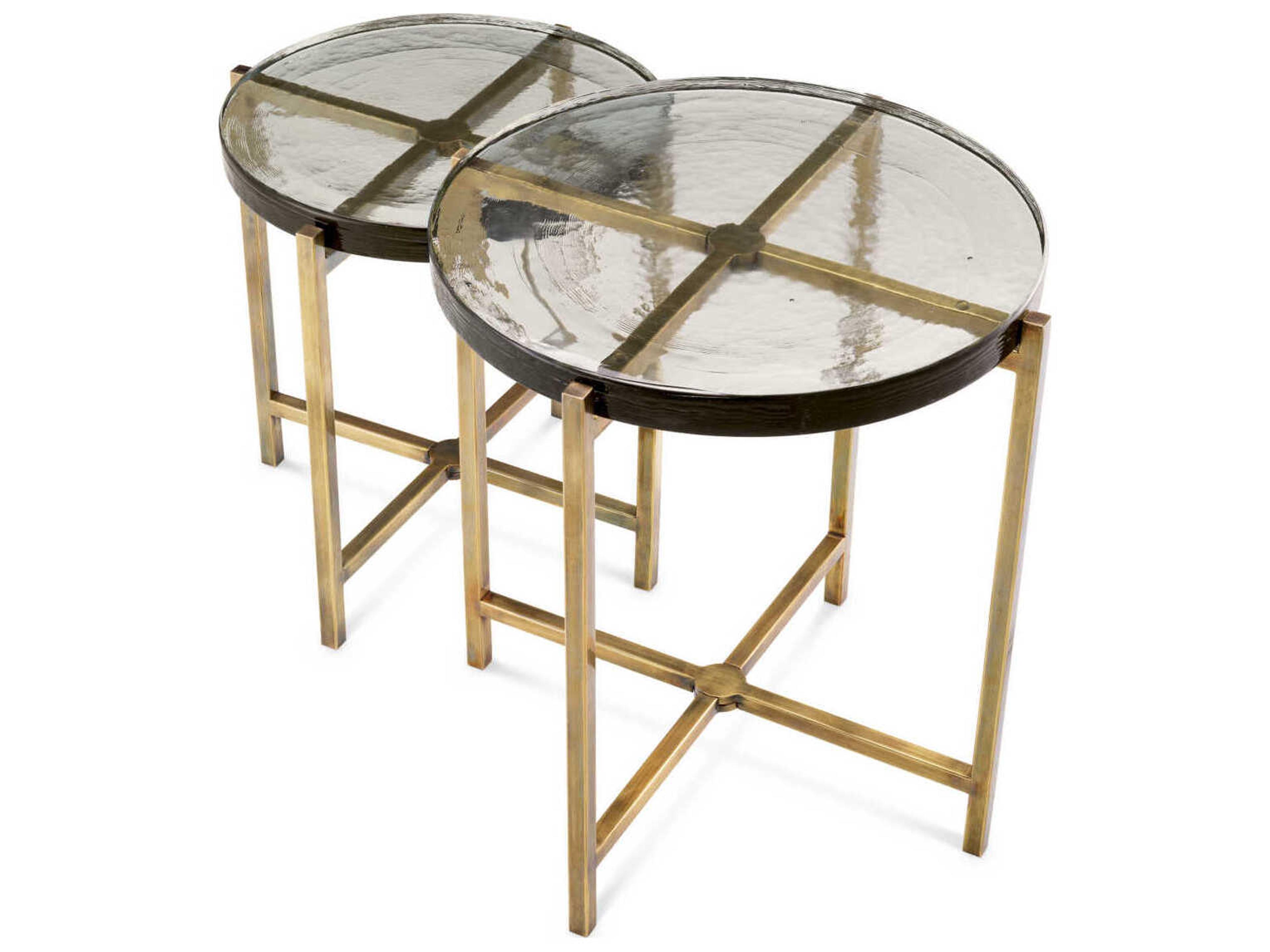 Eichholtz Haymann Vintage Brass Set of 2 Side Table