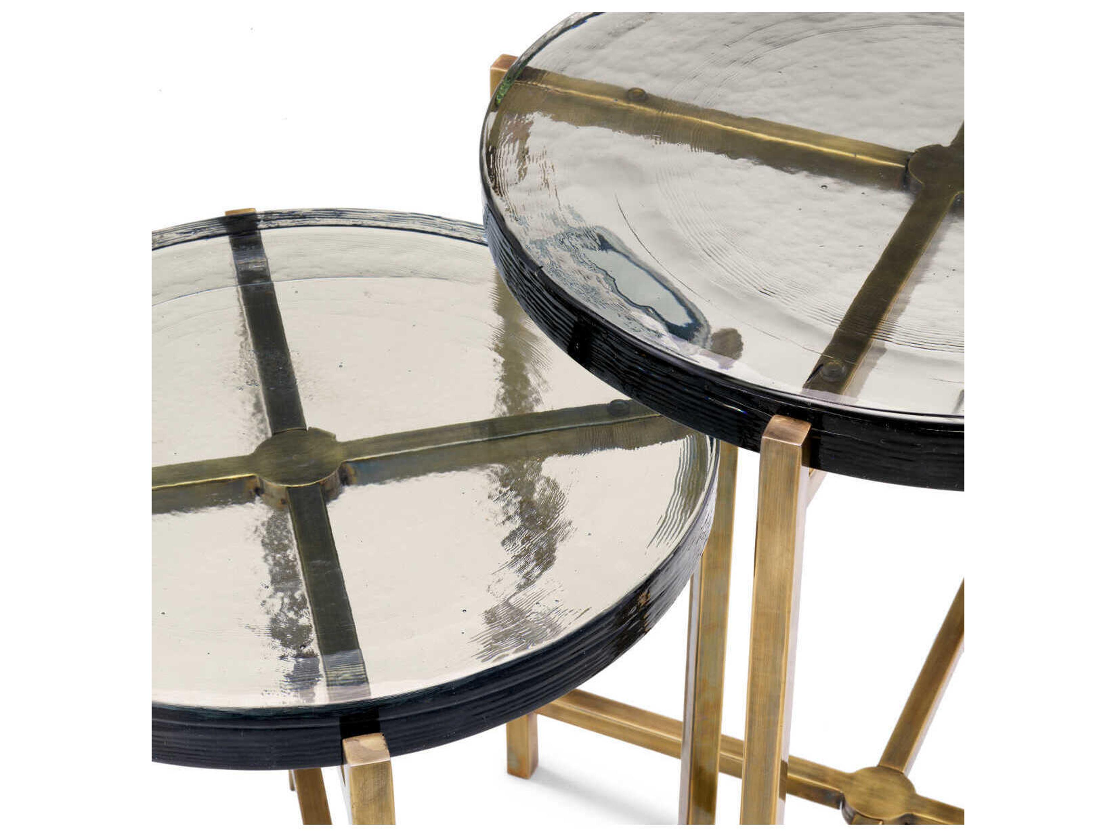 Eichholtz Haymann Vintage Brass Set of 2 Side Table