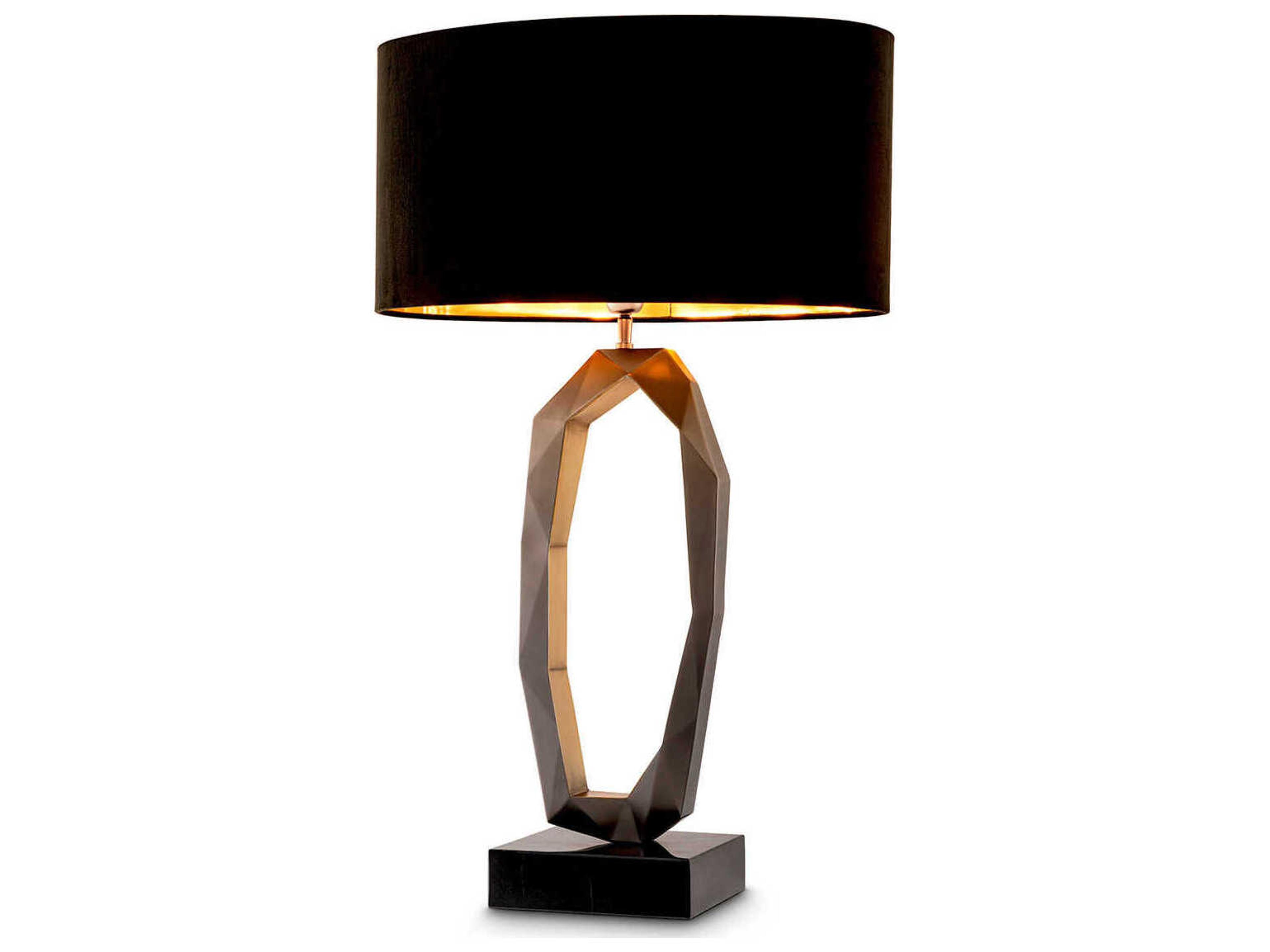 Santos Table Lamp Gunmetal and Brass Finish