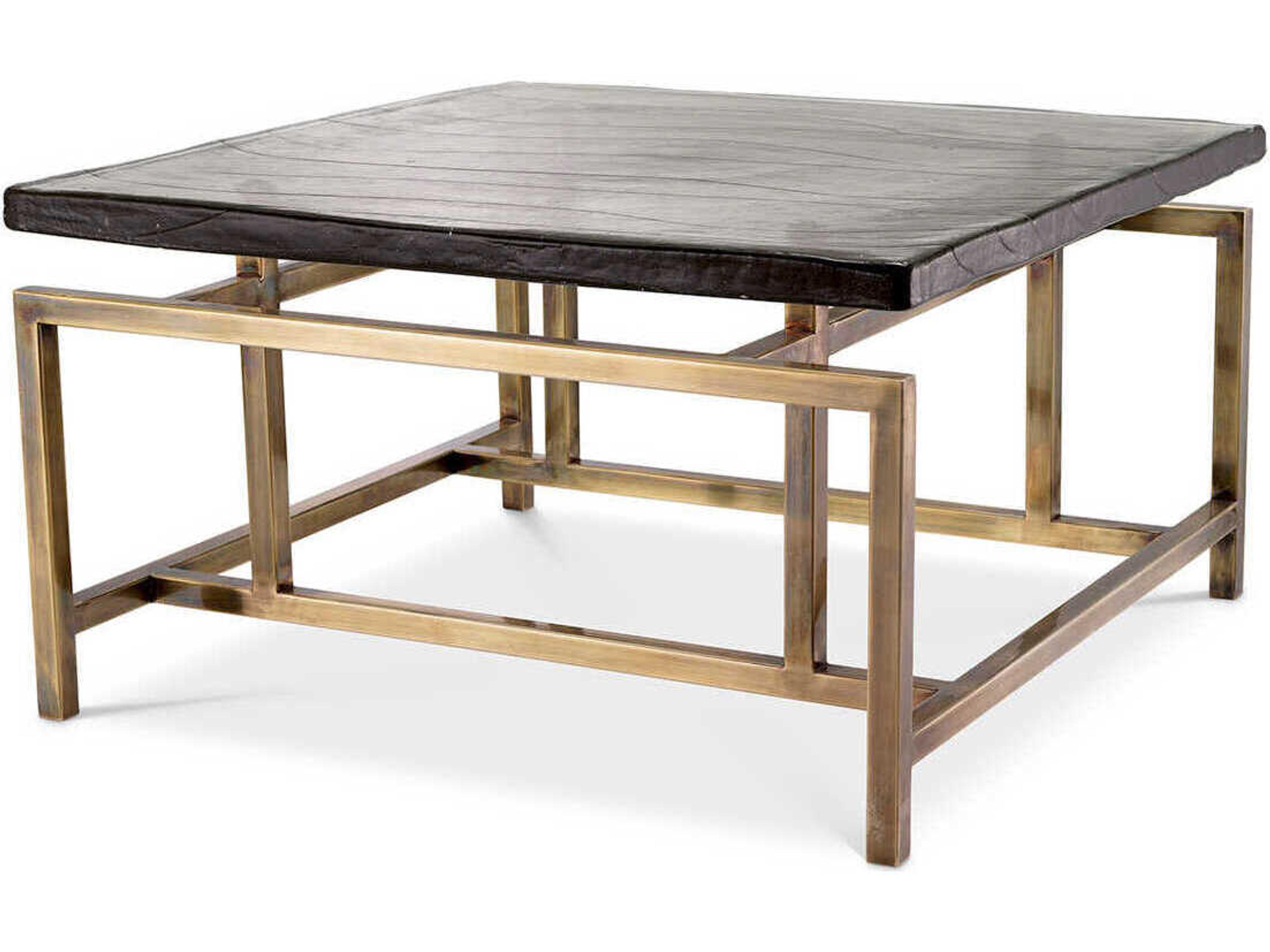 Schlumberg Coffee Table Vintage Brass and Glass