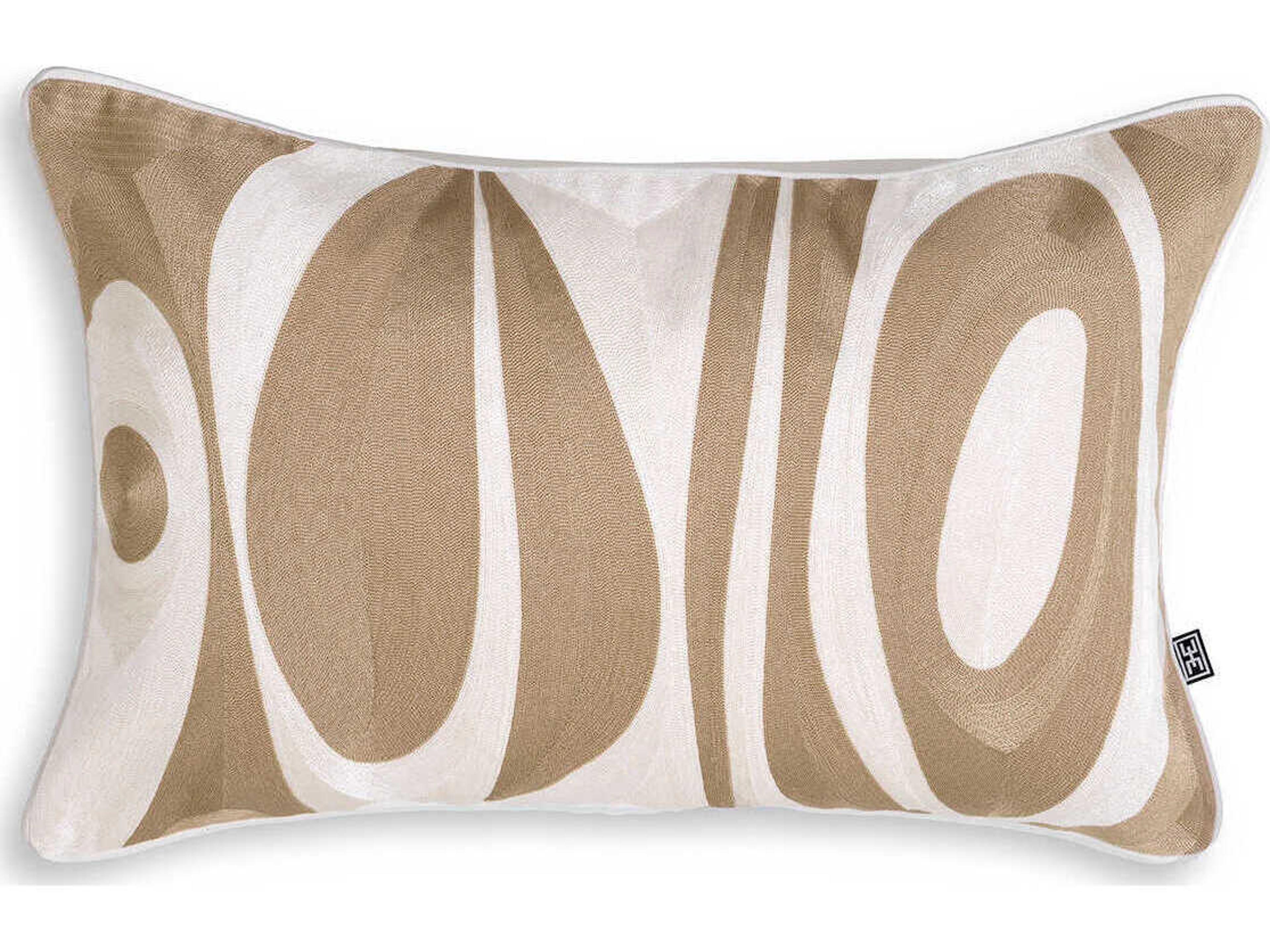 Coura Cushion Beige and White Decorative Throw Pillow