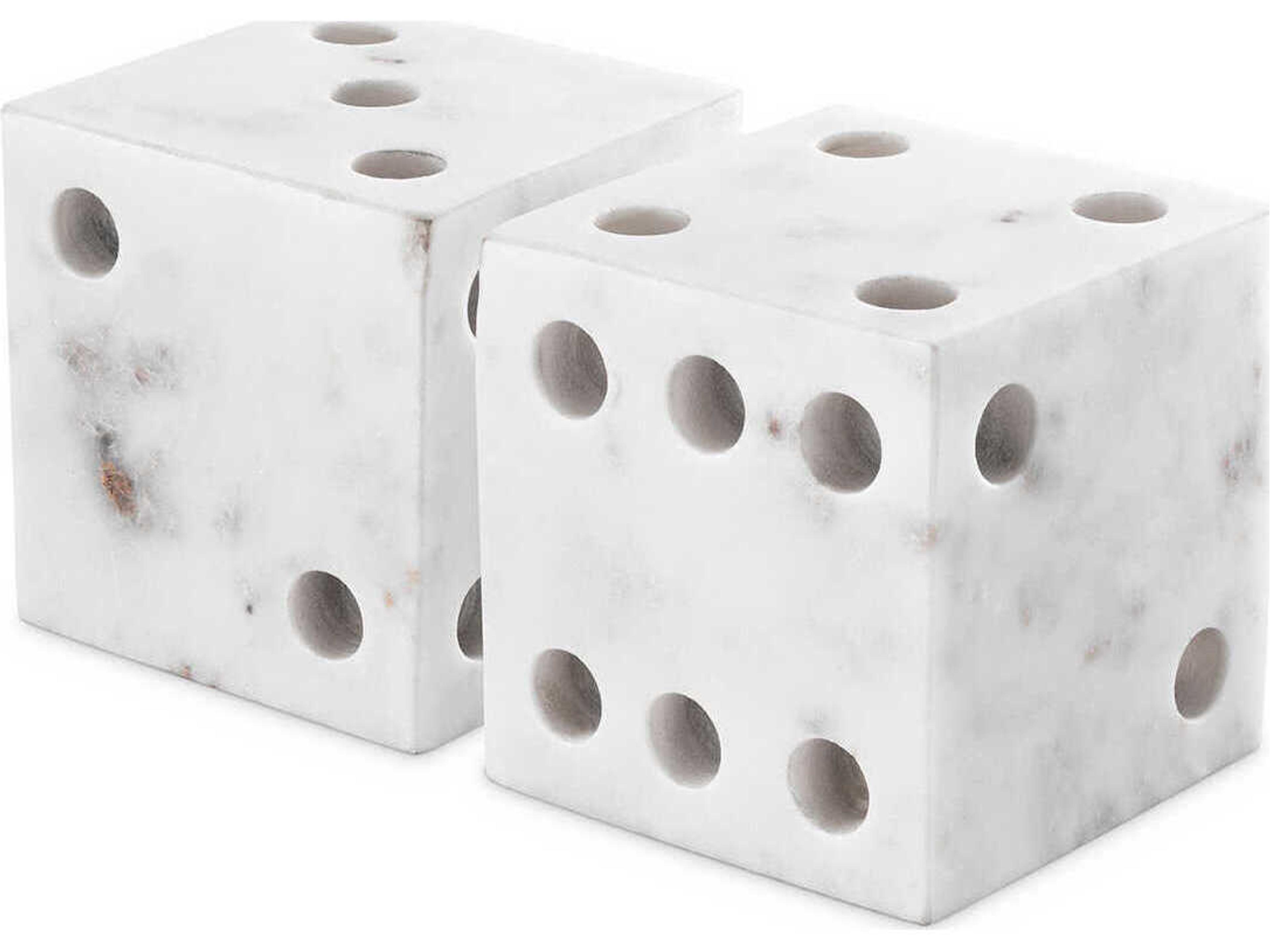 Visa White Marble Desk Accessory Set of 2