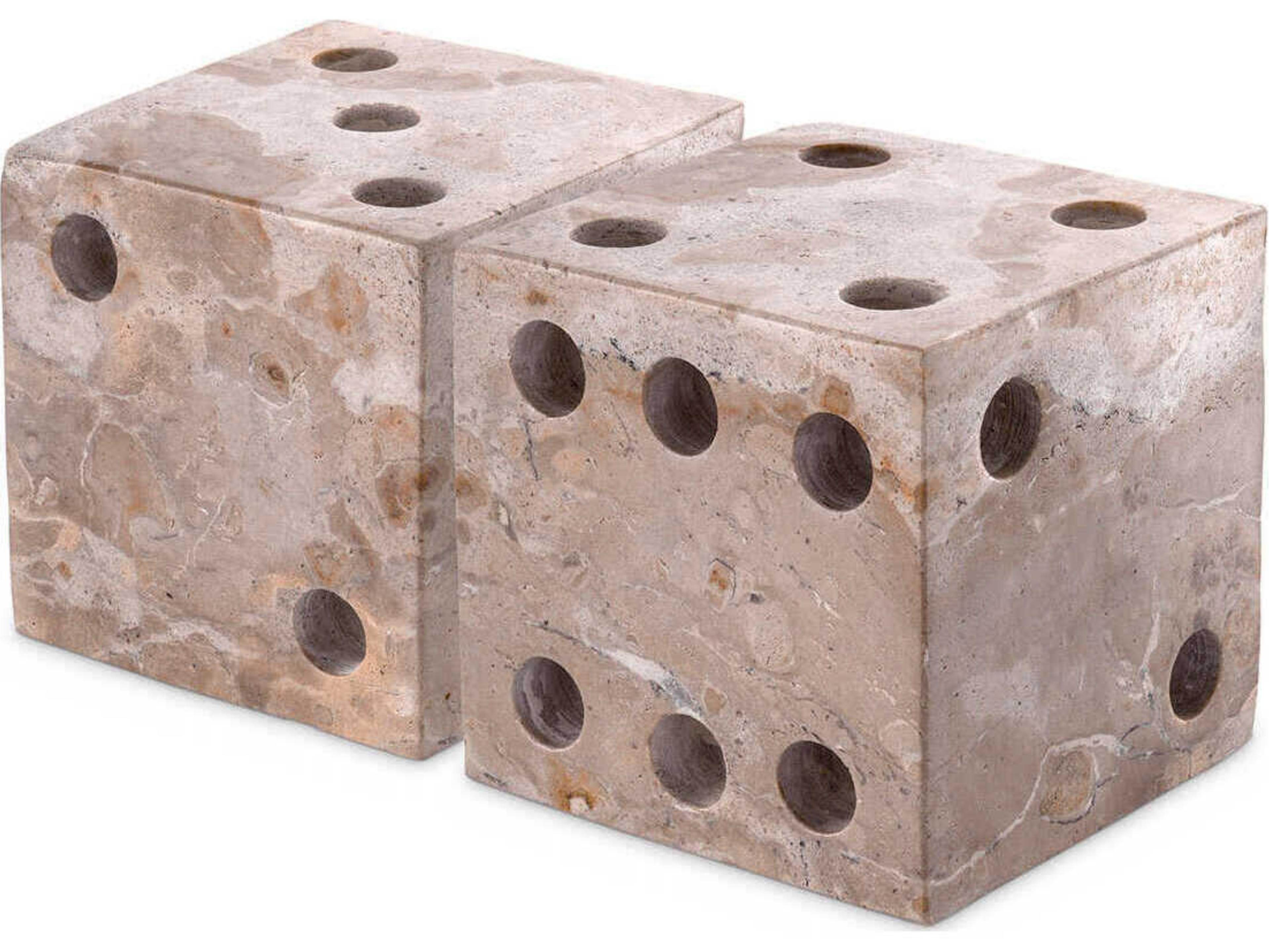 Visa Brown Marble Desk Accessory Set of 2