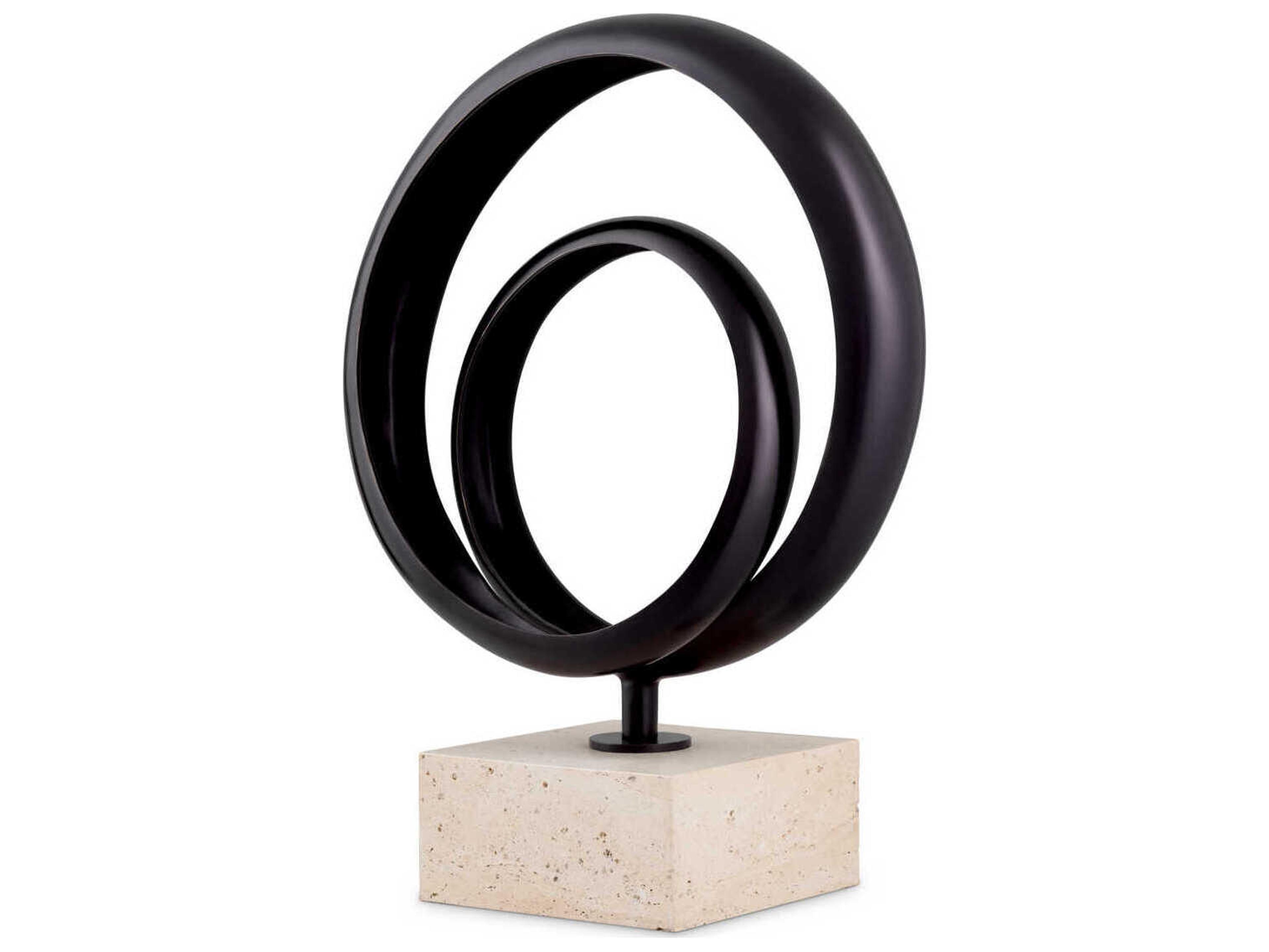 Elena Bronze Highlight Travertine Object