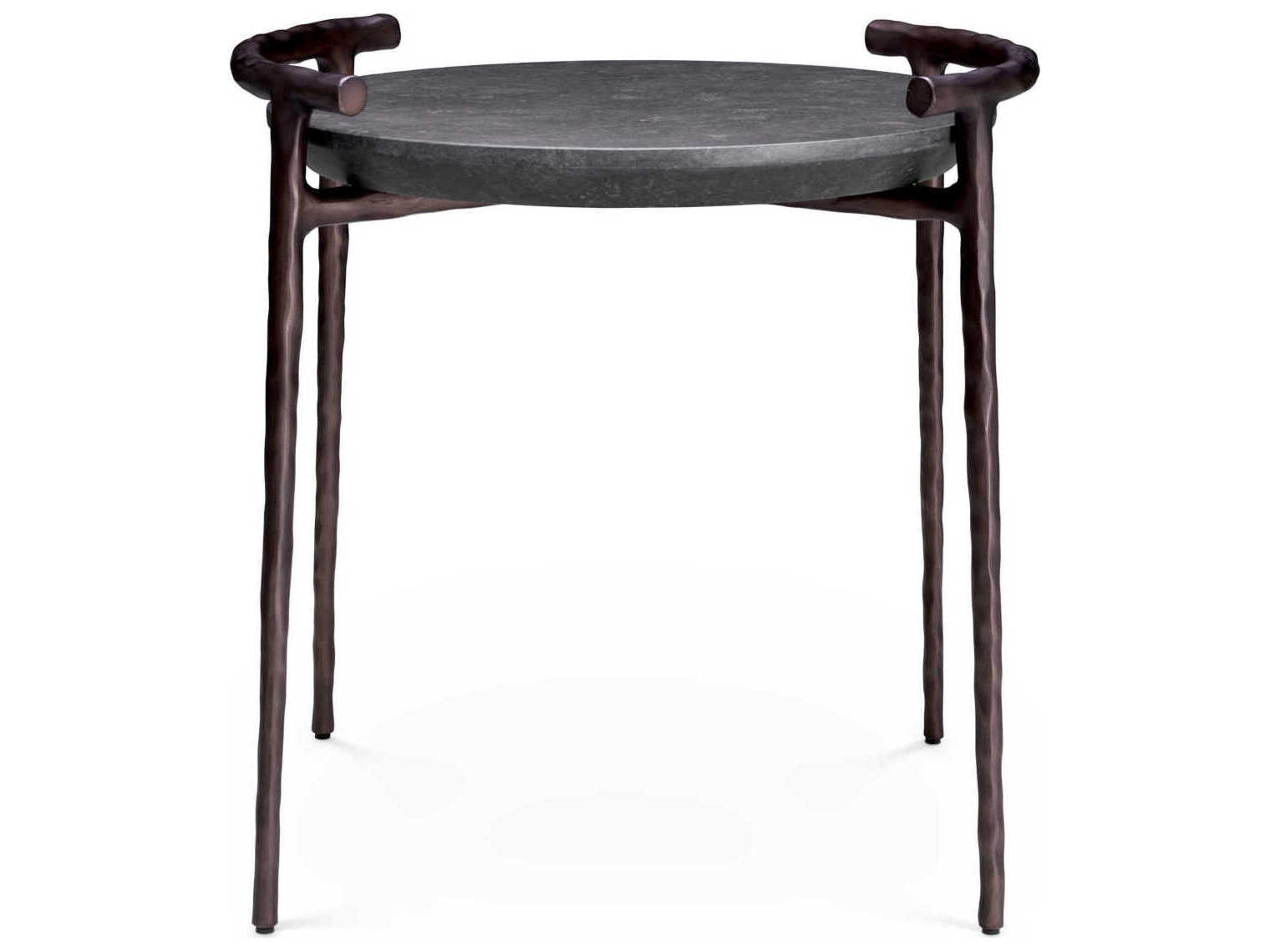 Eichholtz Arca Grey Marble Bronze Side Table