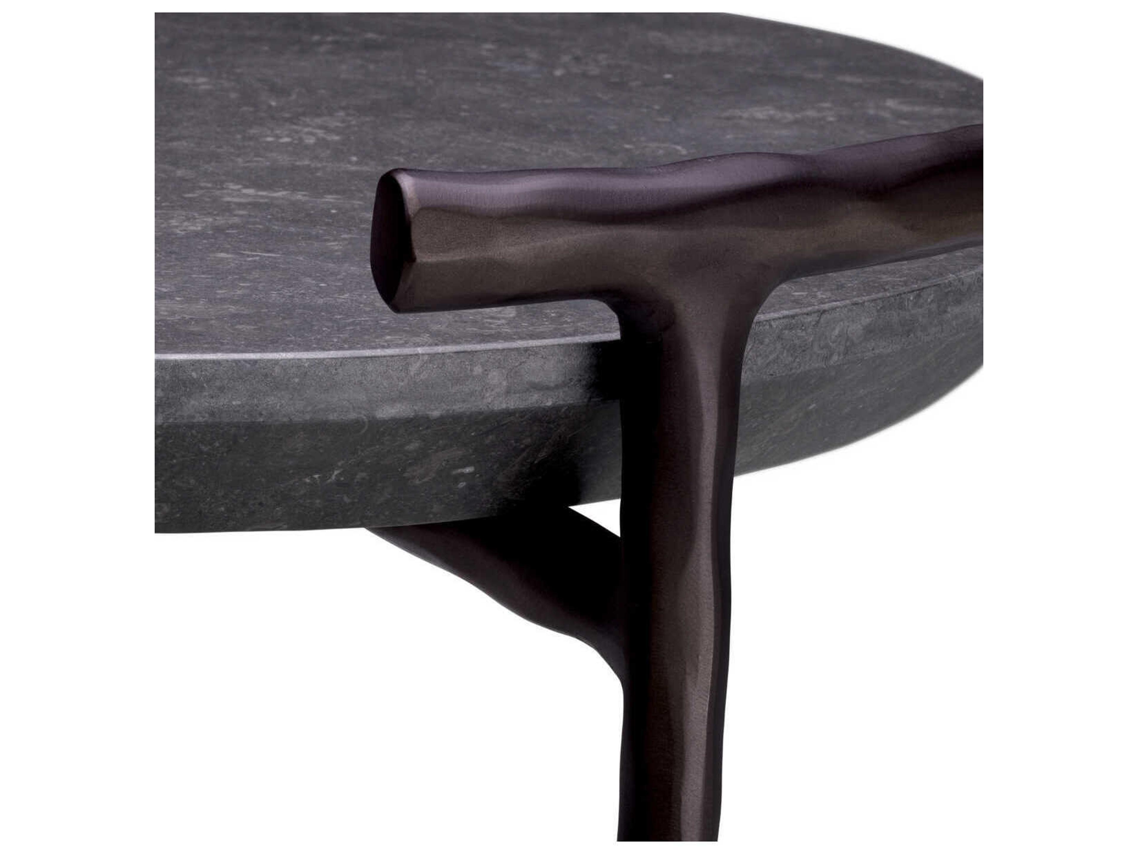 Eichholtz Arca Grey Marble Bronze Side Table