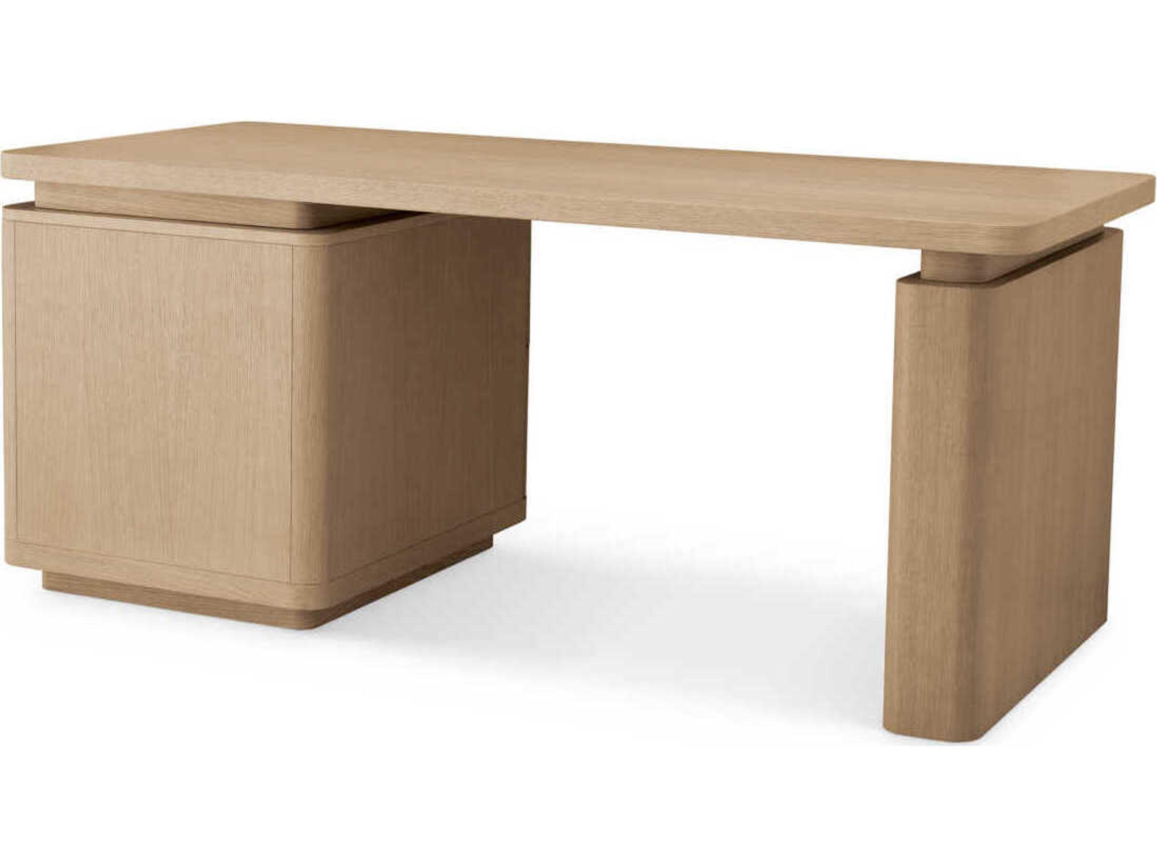 Eichholtz Modesto Natural Oak Veneer Bronze Desk