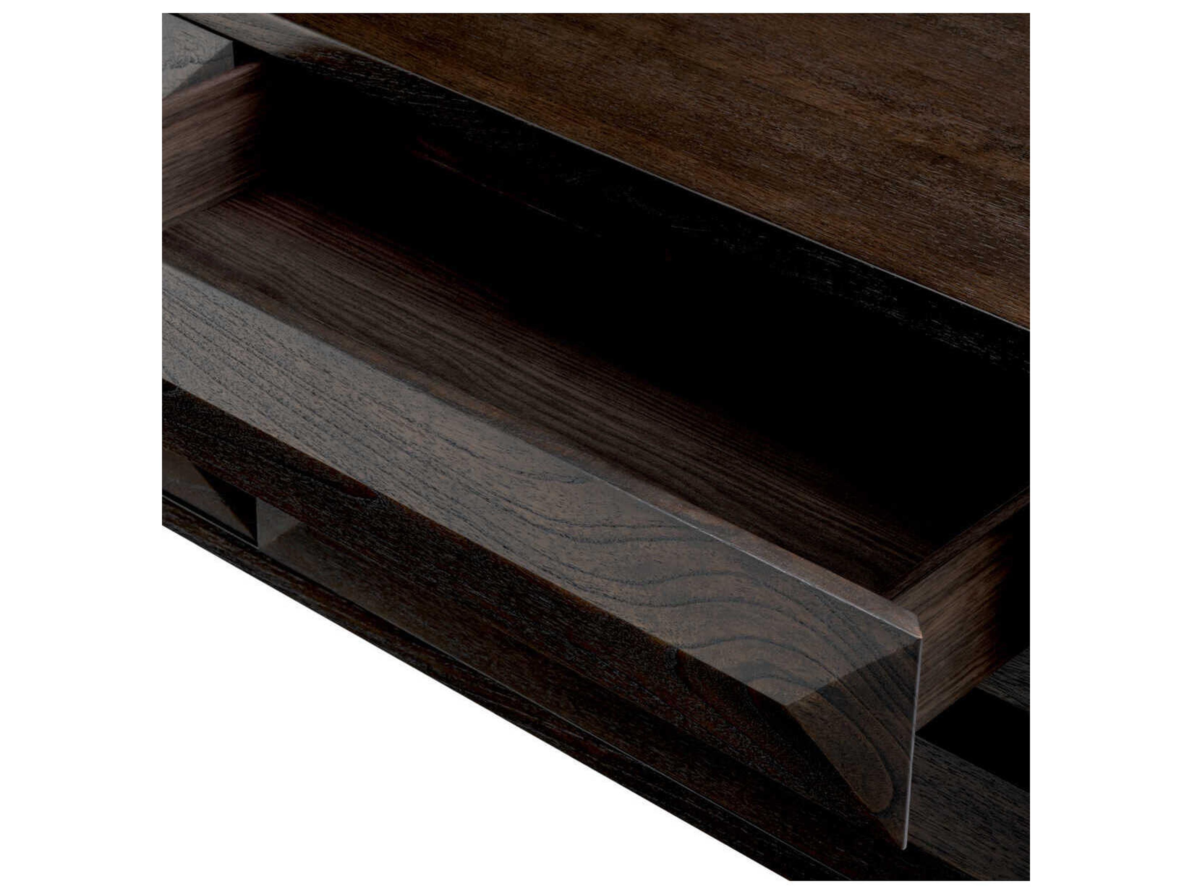 Eichholtz Dresser Denver Mocha Oak Veneer Brushed Brass Drawer