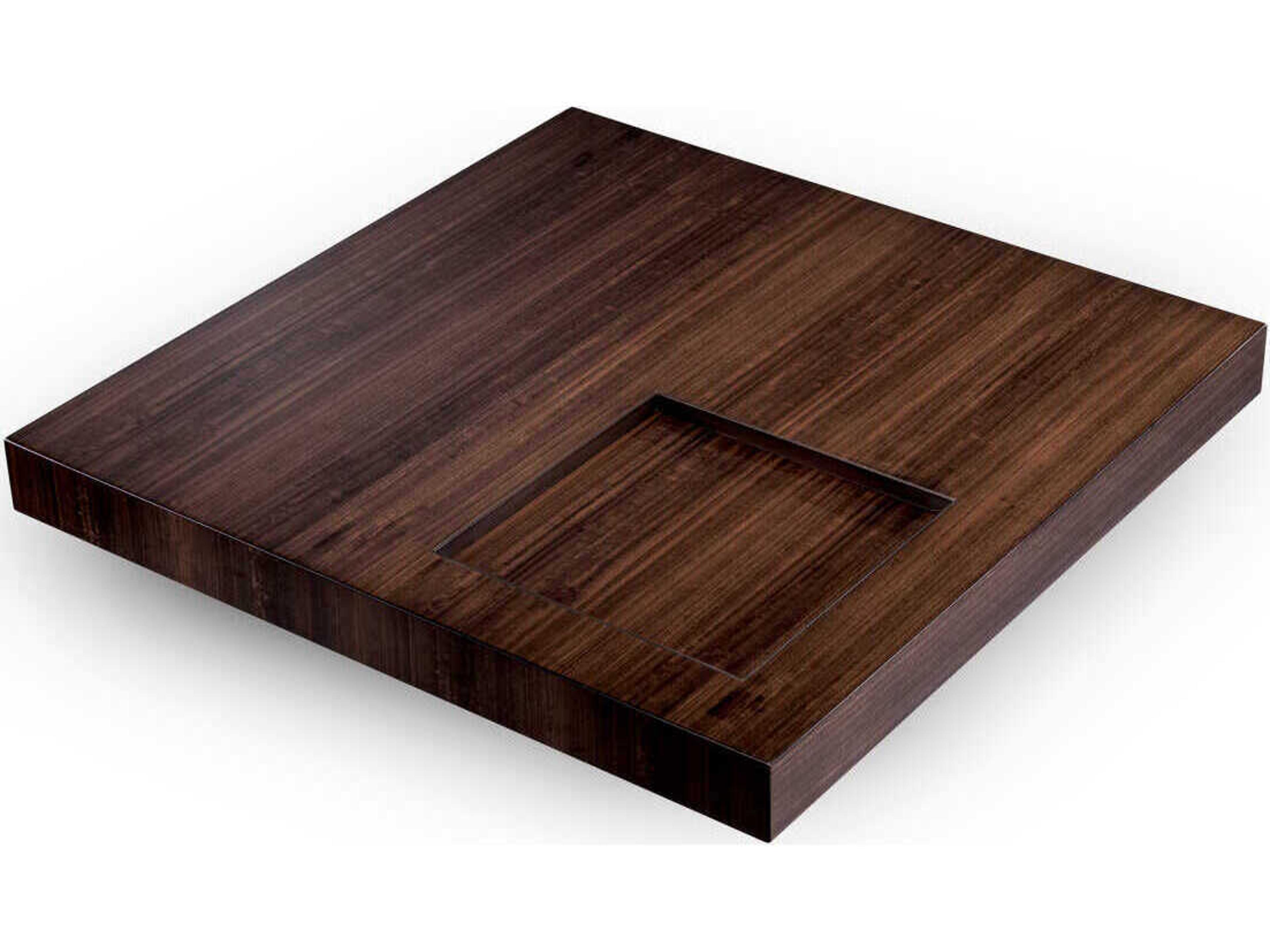 Eichholtz Otus Square Eucalyptus Veneer Bronze Coffee Table