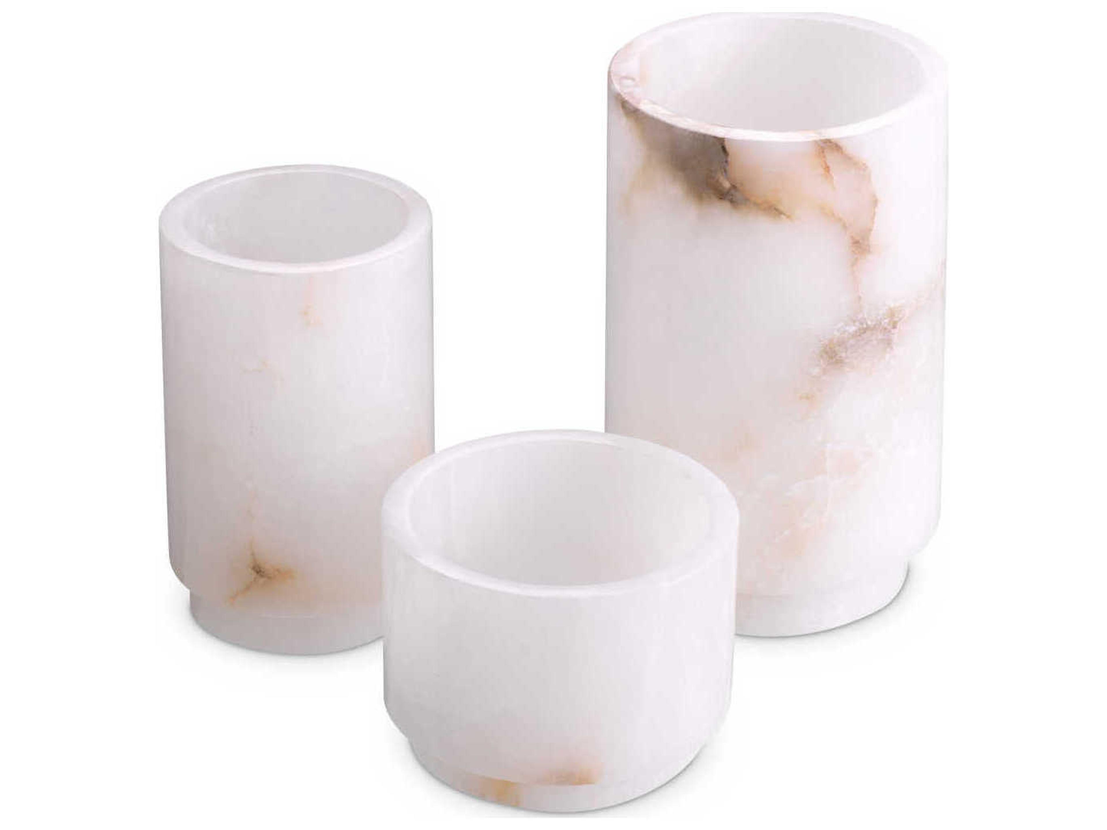 Eichholtz Leonidas Holder Alabaster Set of 3 Tealight