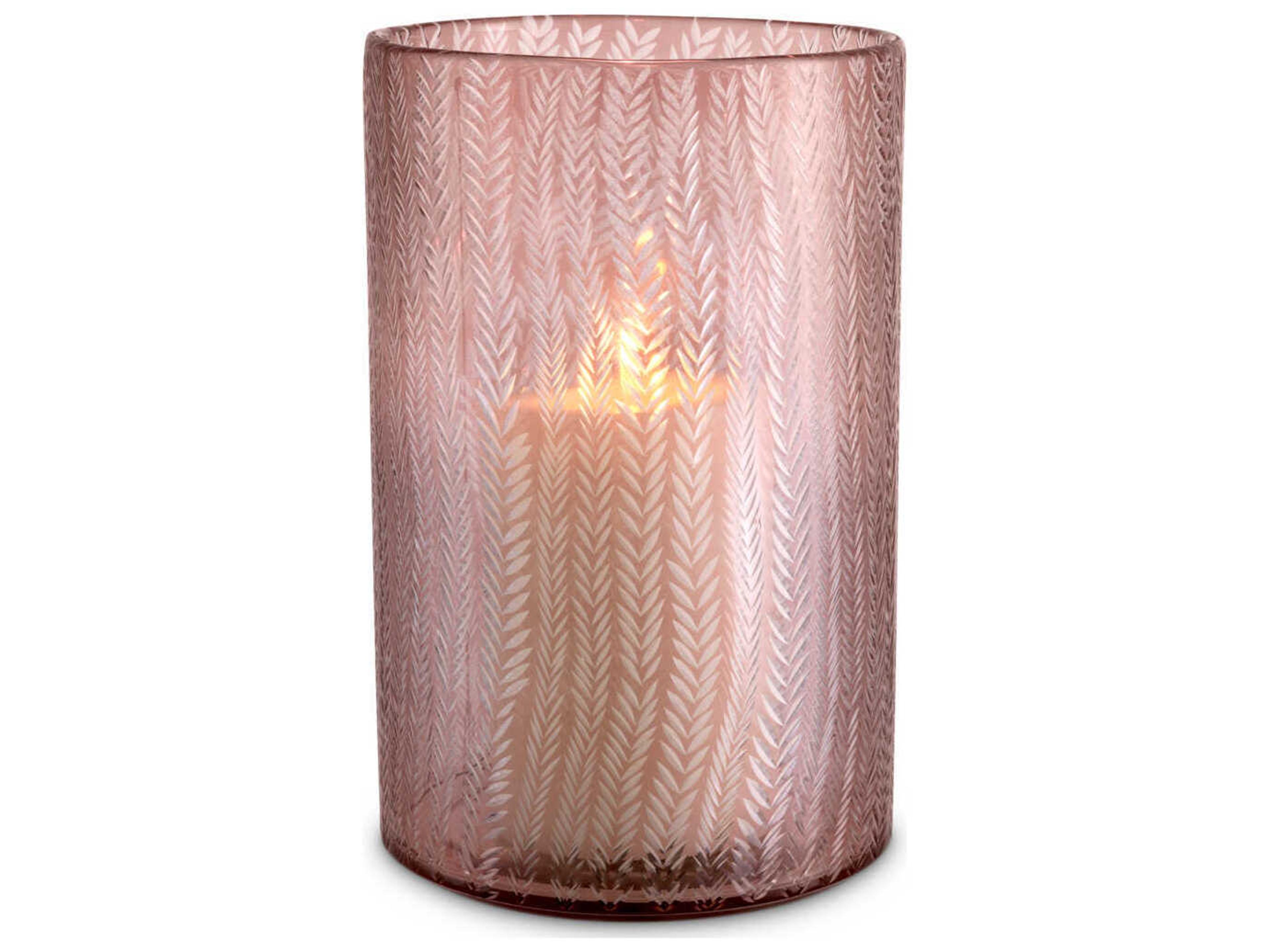 Spencer S Hurricane Pink Glass Candle Holder