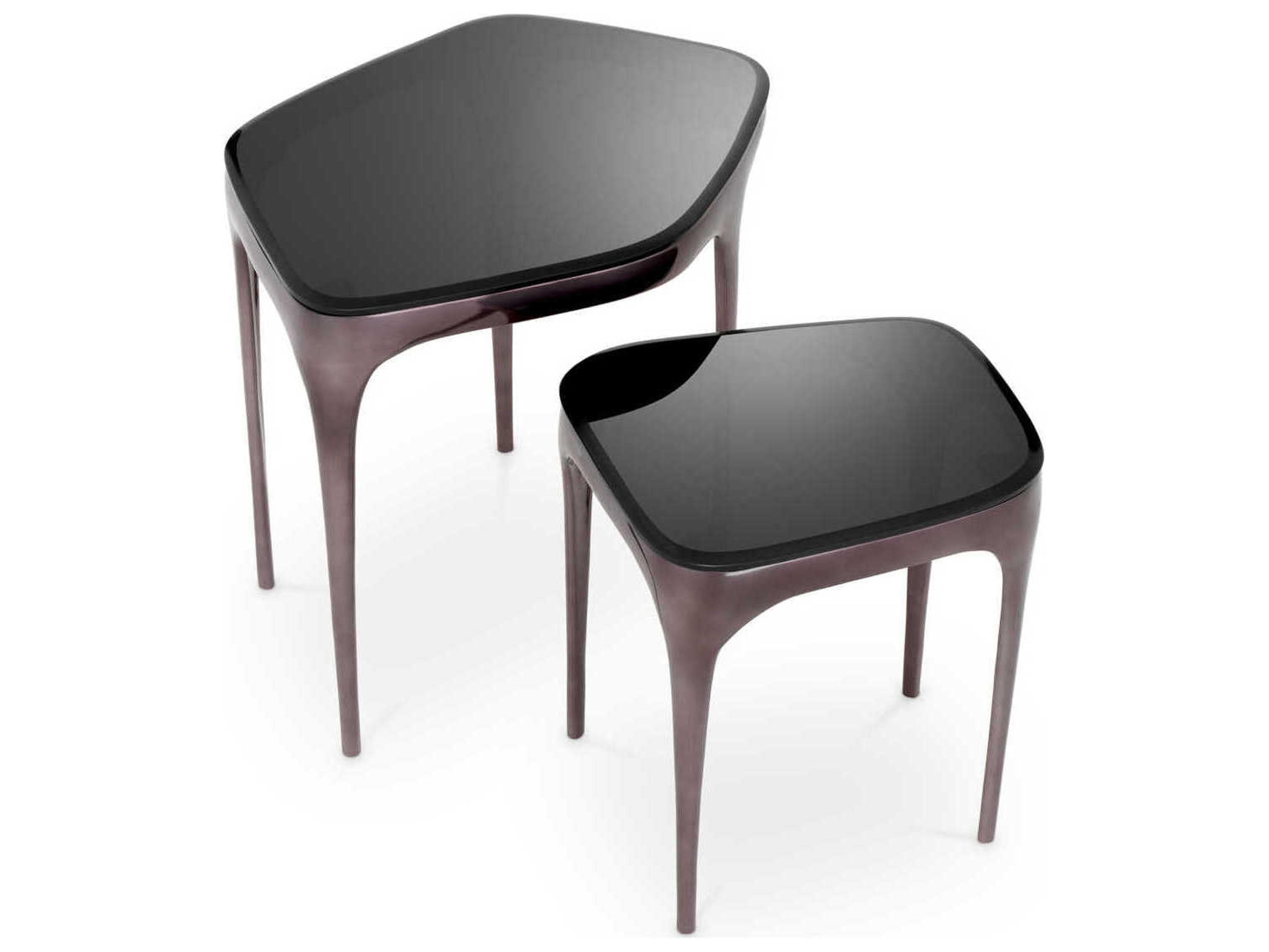 Eichholtz Deacon Black Nickel Set of 2 Side Table