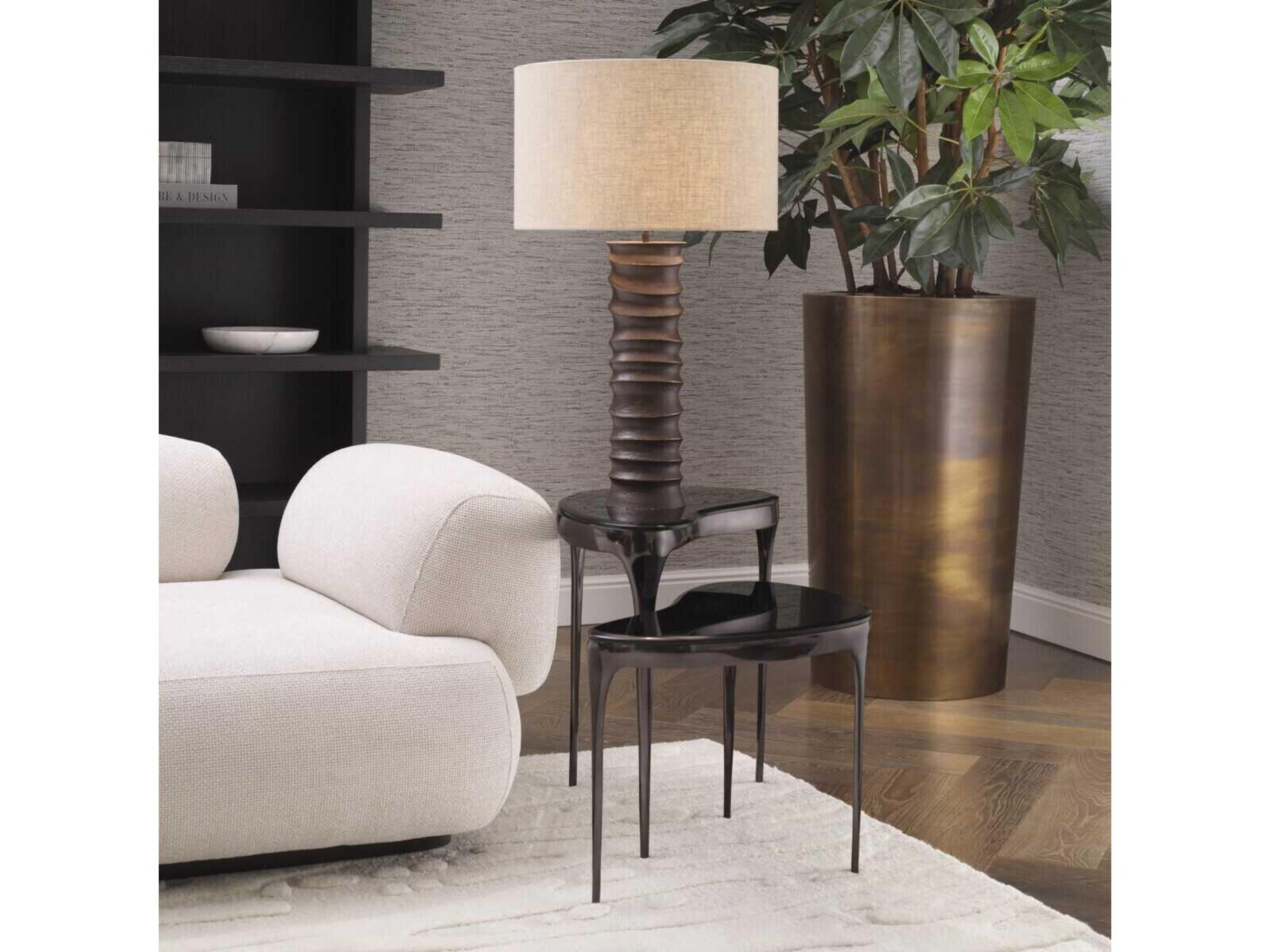 Eichholtz Zena Black Nickel Set of 2 Side Table