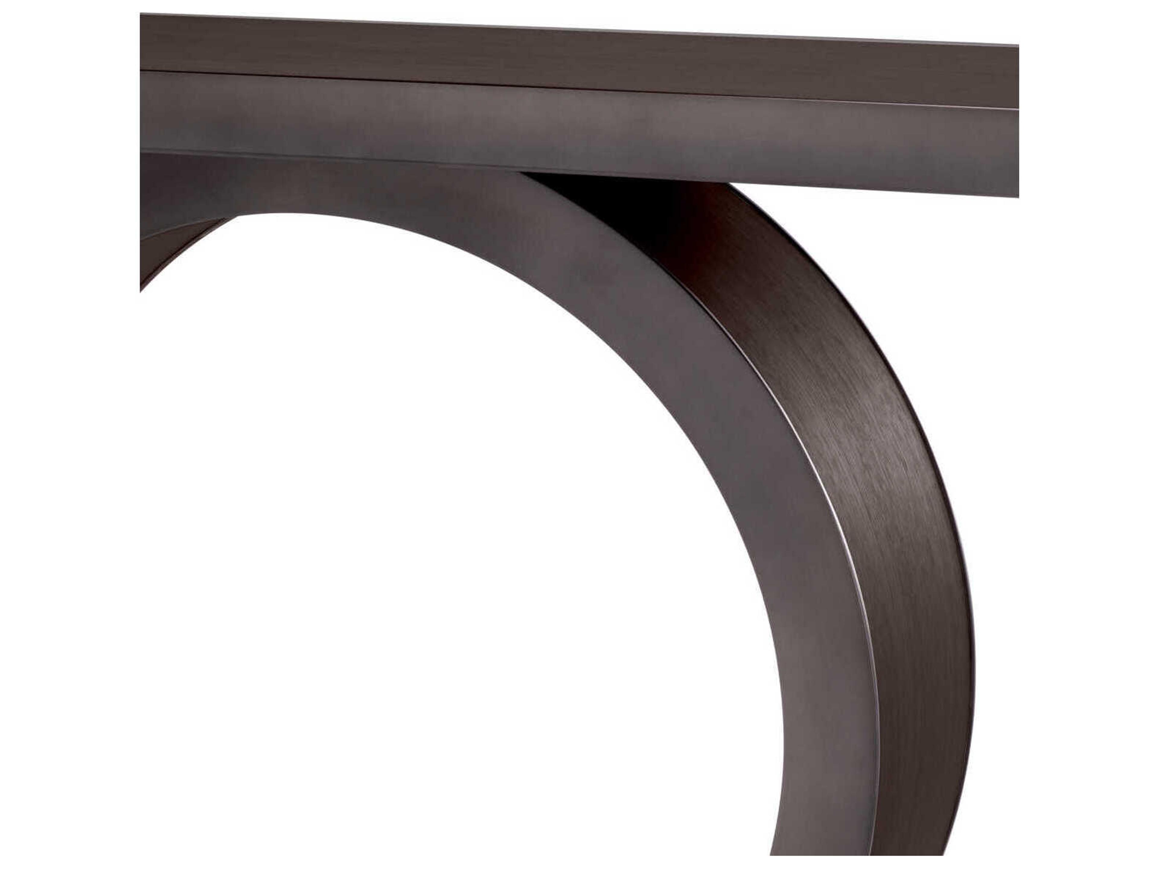 Eichholtz Odis Mocha Oak Veneer Bronze Console Table