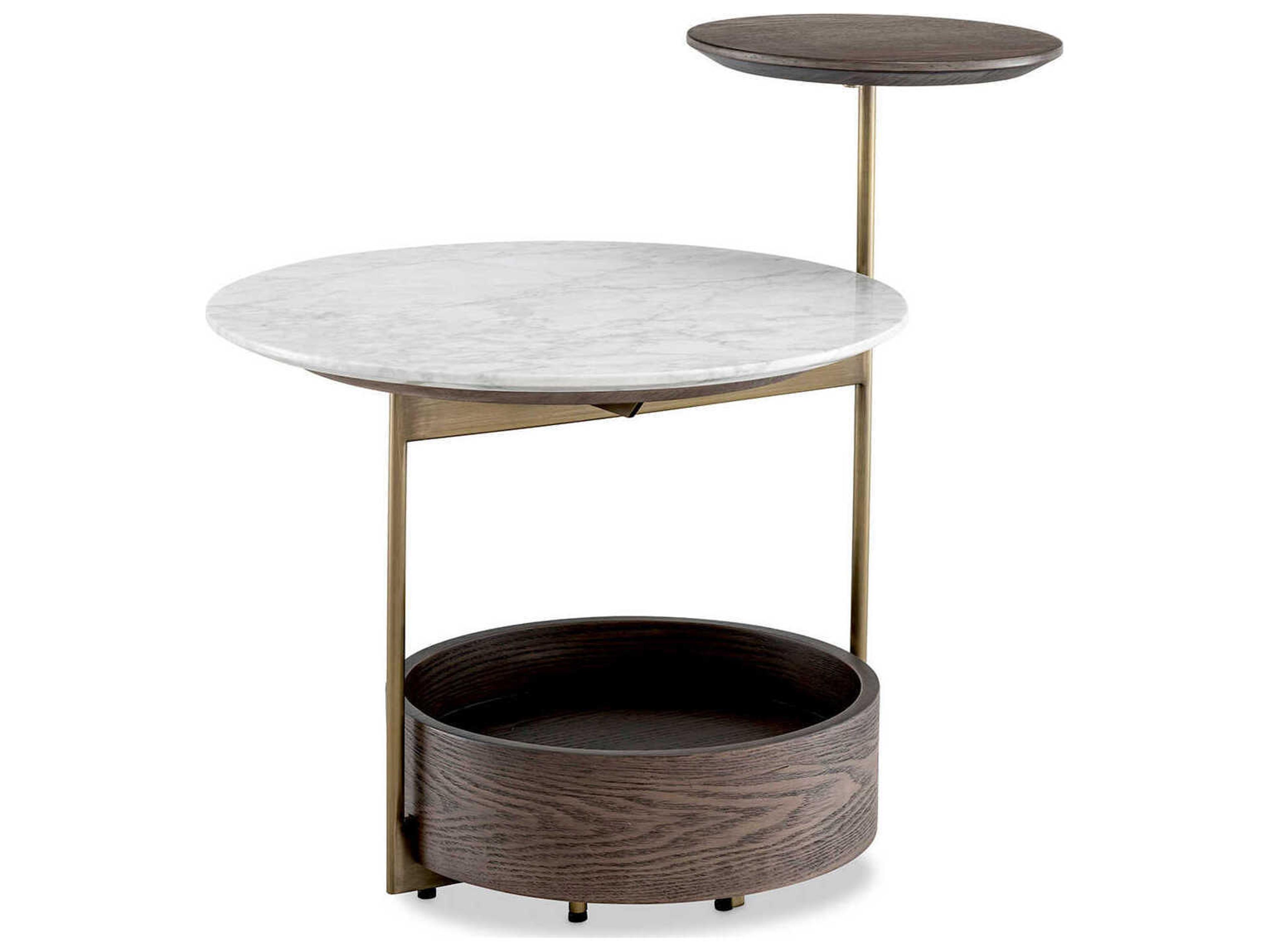 Faye Brushed Brass Side Table