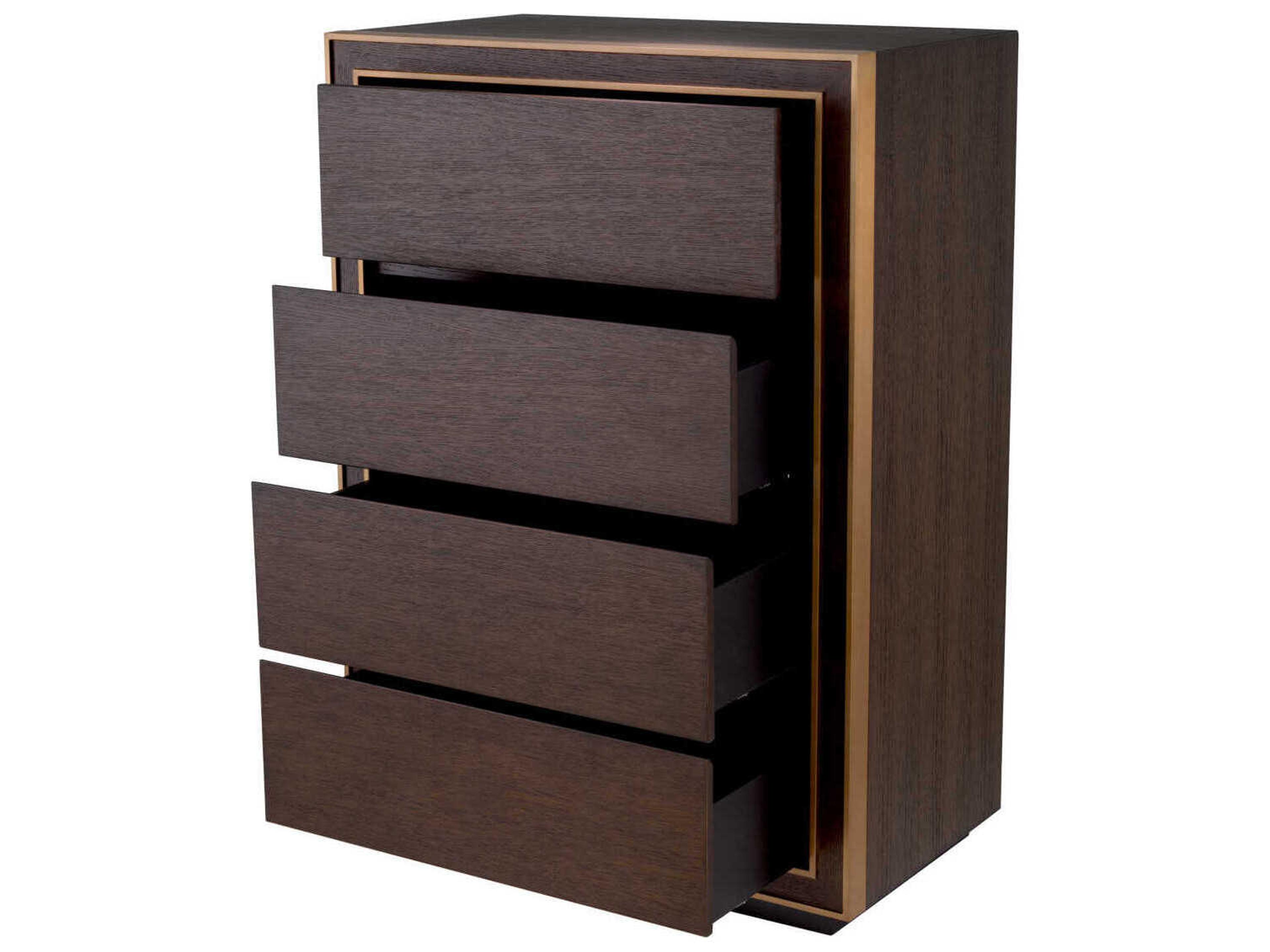 Eichholtz Dresser Camelot Tall Brown Oak Veneer Drawer