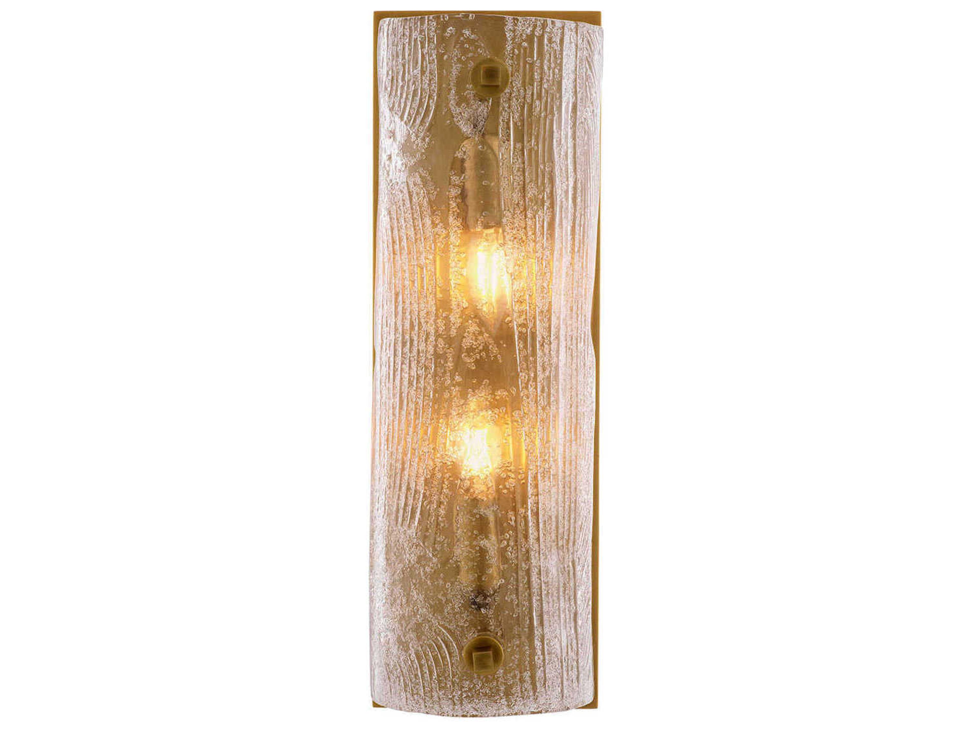 Lagos Wall Lamp in Antique Brass with Handmade Glass